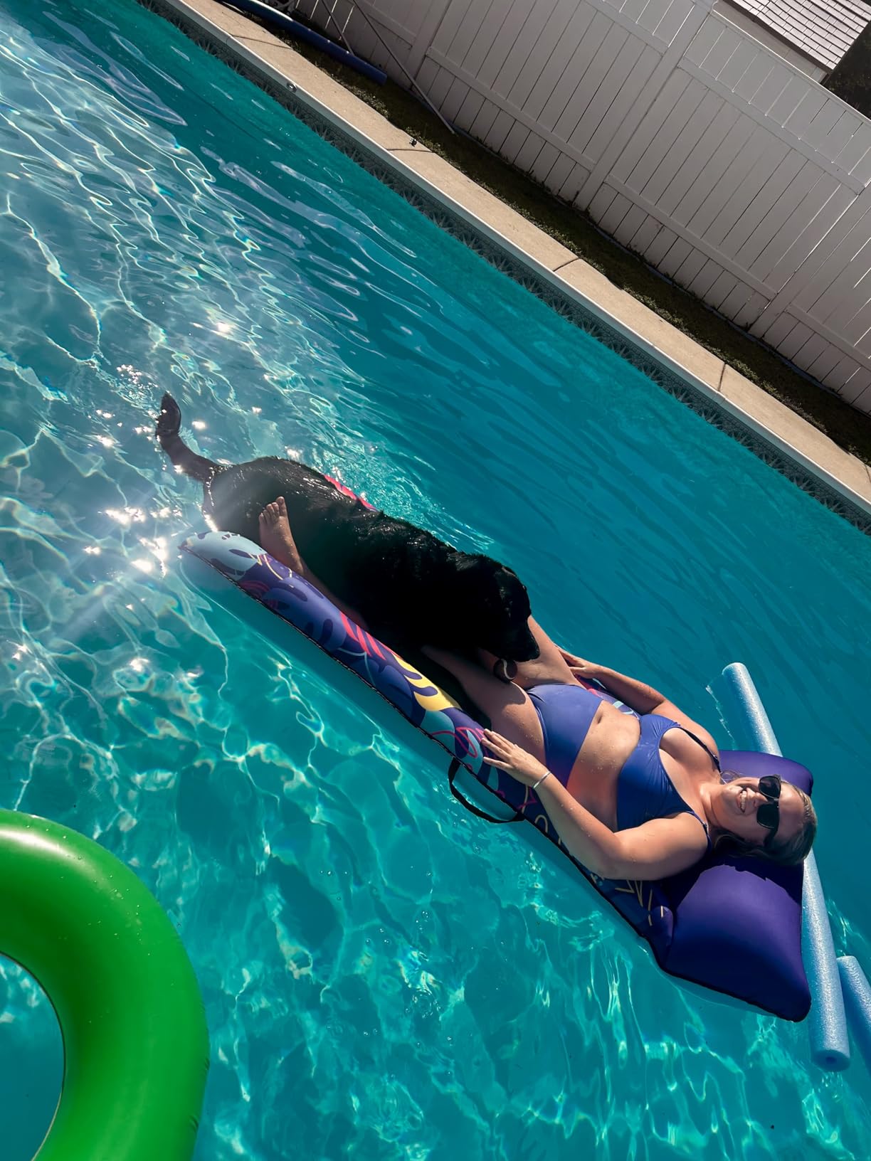 SLOOSH Inflatable Pool Floats Lounger - XL Fabric Covered Pool Mat Floaties for Adults, Ultra Comfort Water Floating Lounger with Headrest for Beach Lake Swimming Pool Float Raft 72