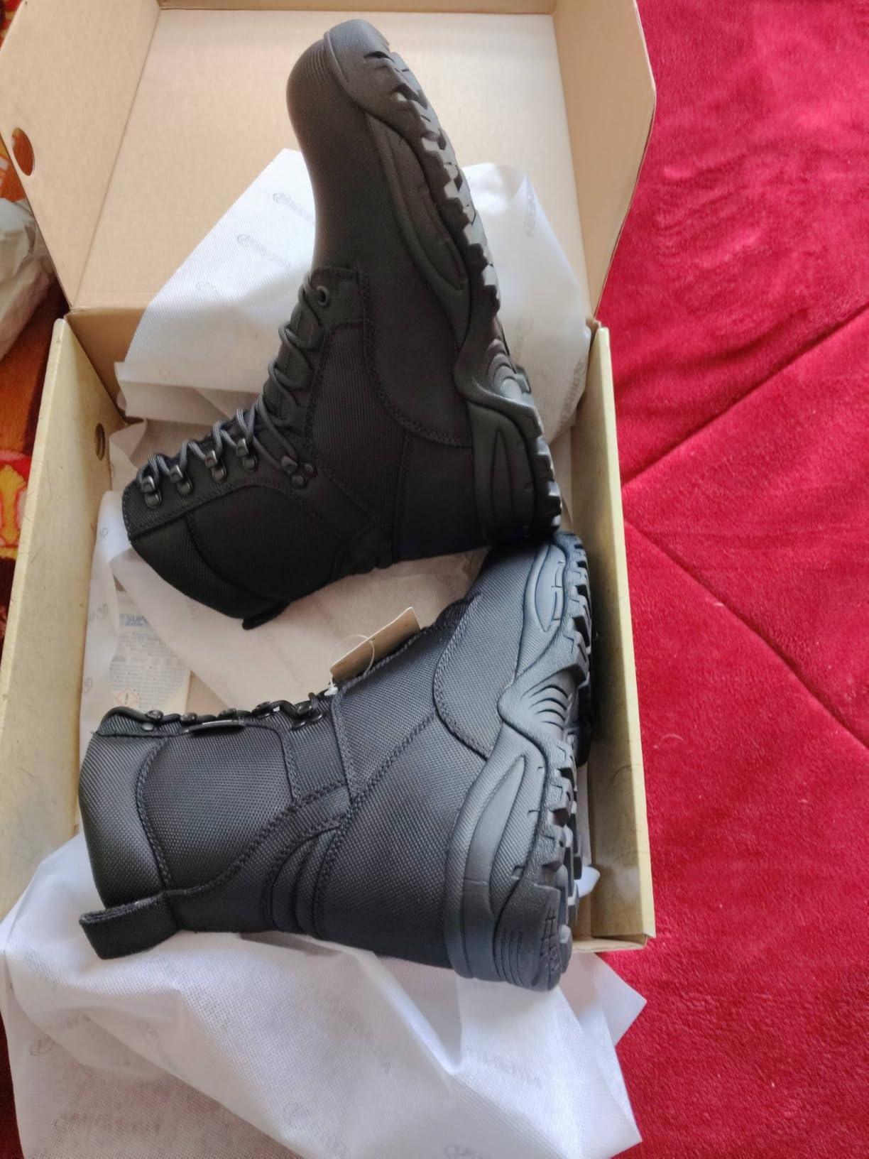 Men's Waterproof Military Tactical Boots Lightweight Work Boot Insulated Hunting Boots, 8 Inches Lace-up Outdoor Boots, 400g Thinsulate customer photo 2
