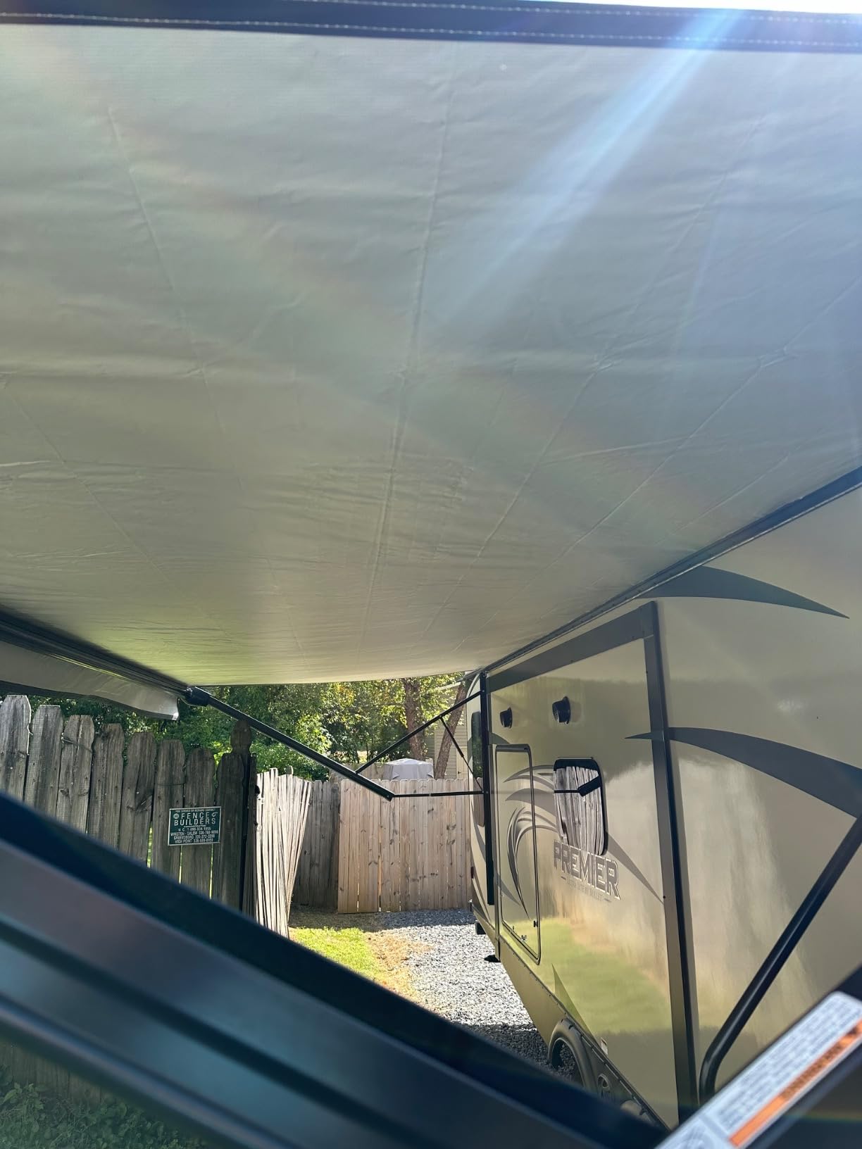 RV Awning Fabric Replacement,Camper Awning Replacement,19.5 oz 5-Layer Heavy Duty Waterproof Vinyl Universal RV Awning Fabric for All Brands Camper,Trailer, Motorhome,Smoke Grey 15'2'' customer photo 1