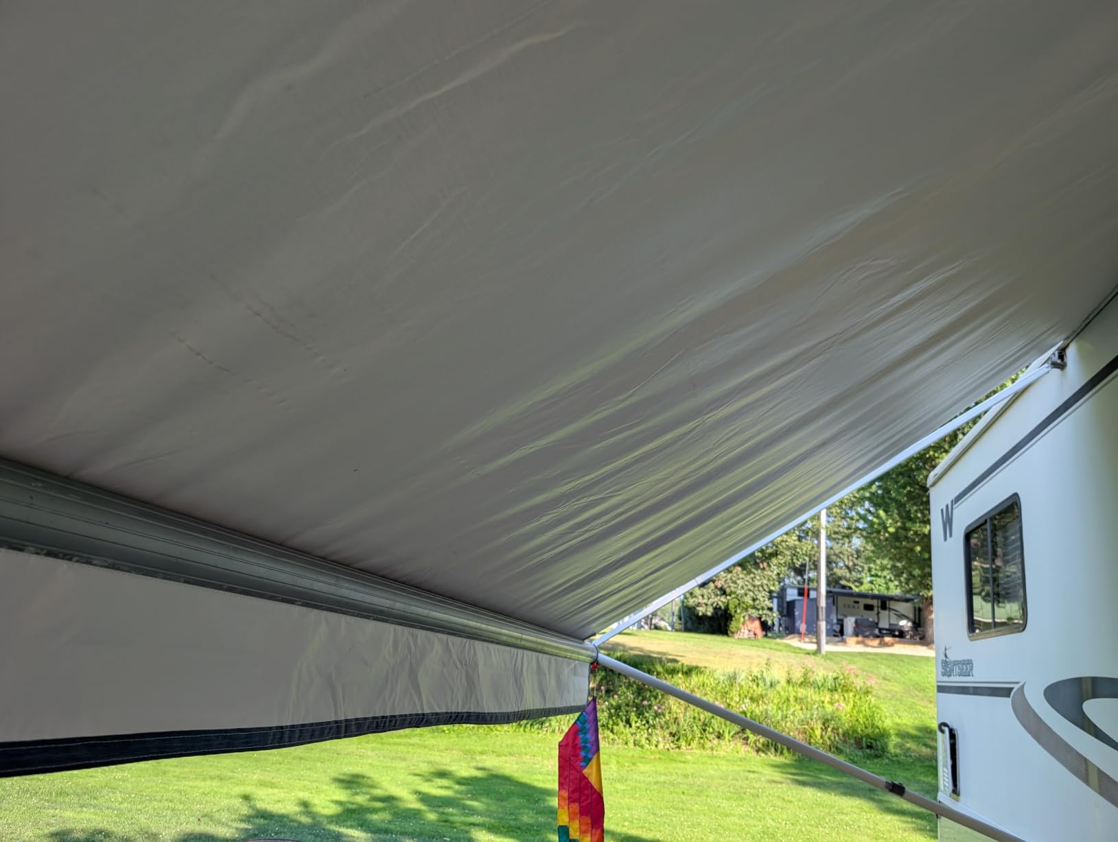 RV Awning Fabric Replacement,Camper Awning Replacement,19.5 oz 5-Layer Heavy Duty Waterproof Vinyl Universal RV Awning Fabric for All Brands Camper,Trailer, Motorhome,Smoke Grey 15'2'' customer photo 2
