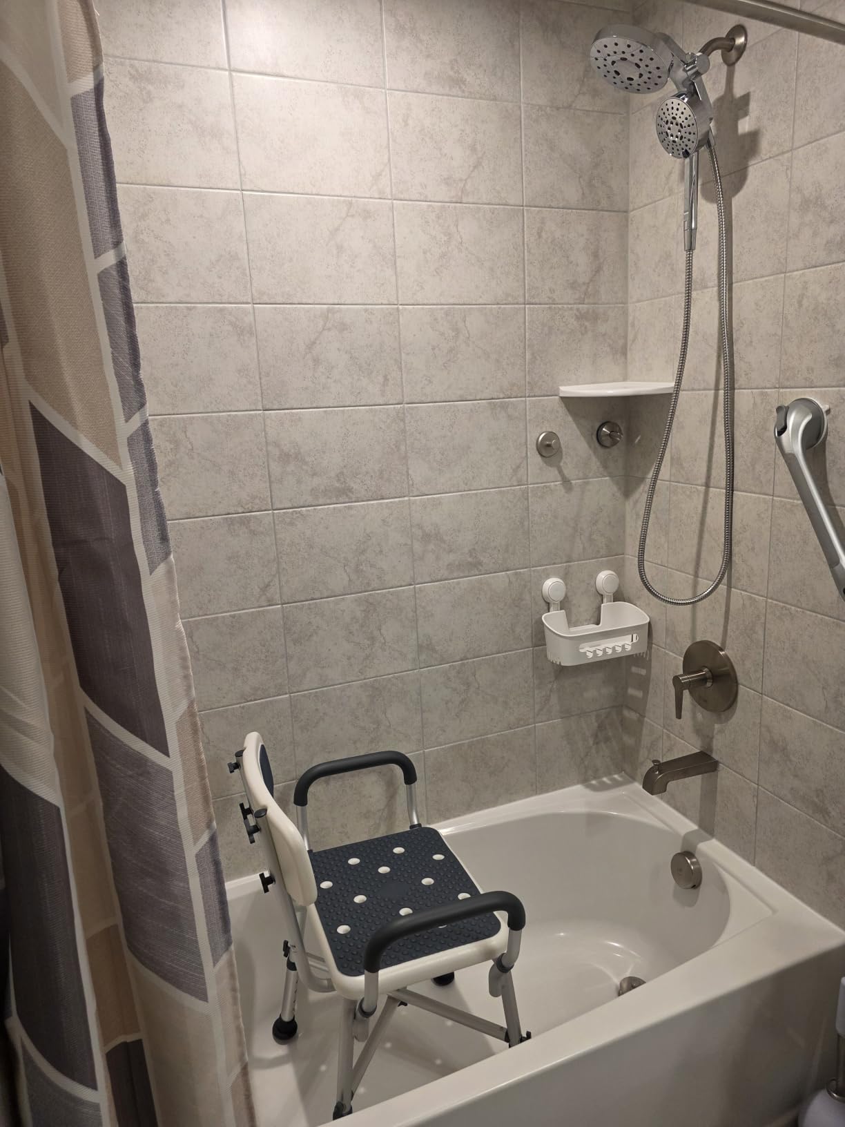 PELEGON Shower Chair for Elderly and Disabled (450lb) with Padded Armrests and Back, Adjustable Height Shower Seat, Heavy Duty Shower Chairs for Inside Shower, Handicap - Blue customer photo 2