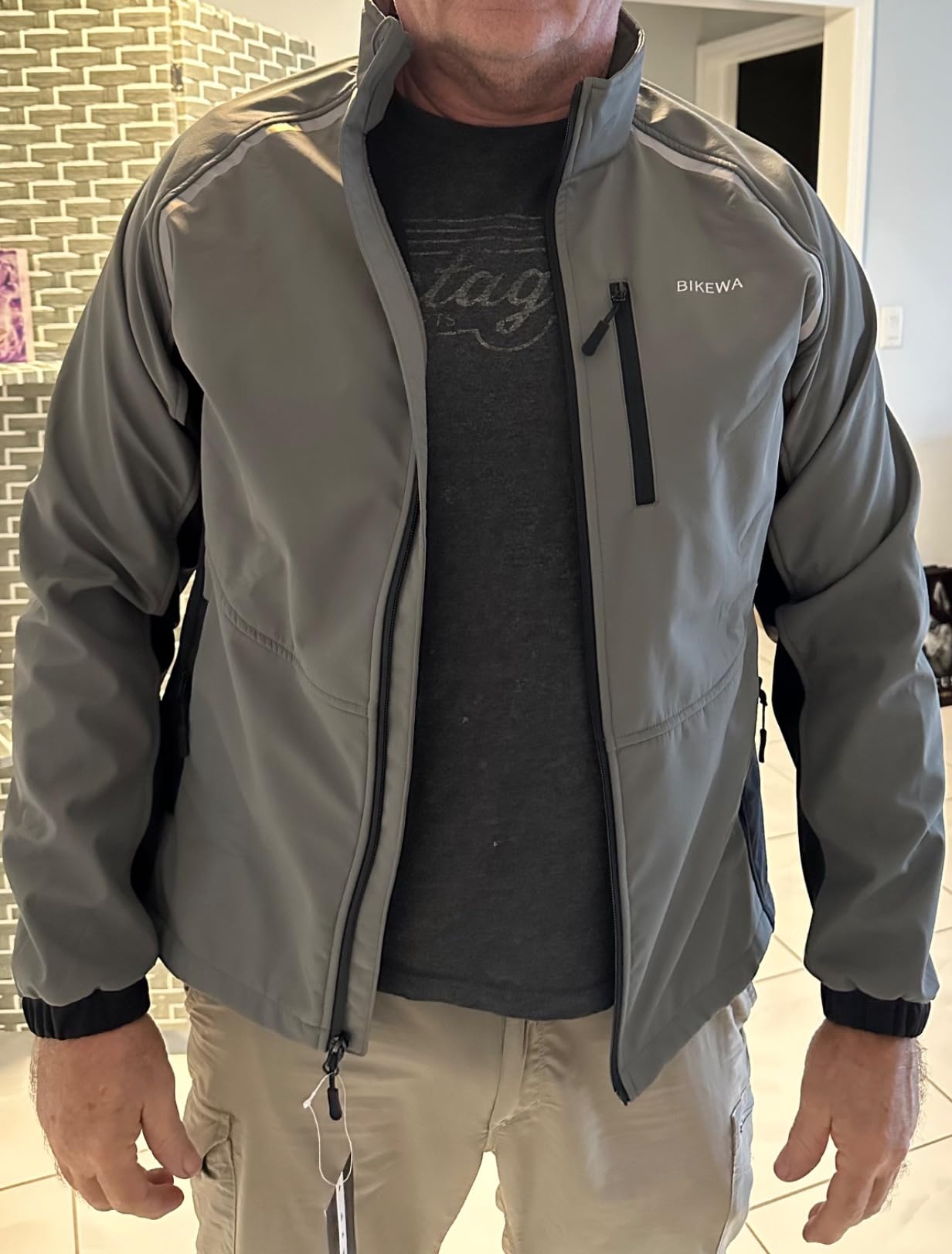 Bikewa Men's Winter Cycling Jackets Thermal Warm Water Resistant Bike Running Windproof Jacket customer photo 1