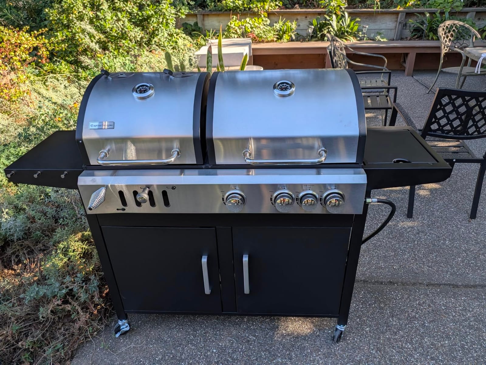 Sophia & William Charcoal and Gas Grill Combo with Side Burner, Dual Fuel customer photo 1