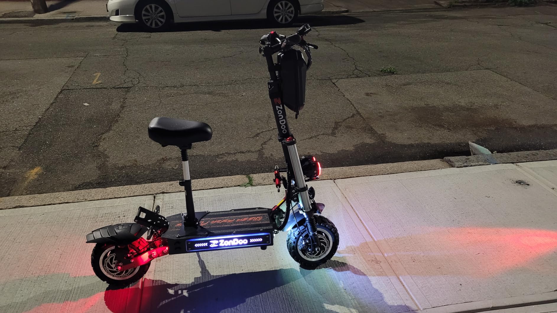 ZonDoo ZO03 Plus Electric Scooter Adults 55MPH Fast 6000W Dual Motors 60 Miles Long Range Off Road All Terrain Oil Hydraulic Brake Dual Suspension E Scooter with Seat & Damper customer photo 2