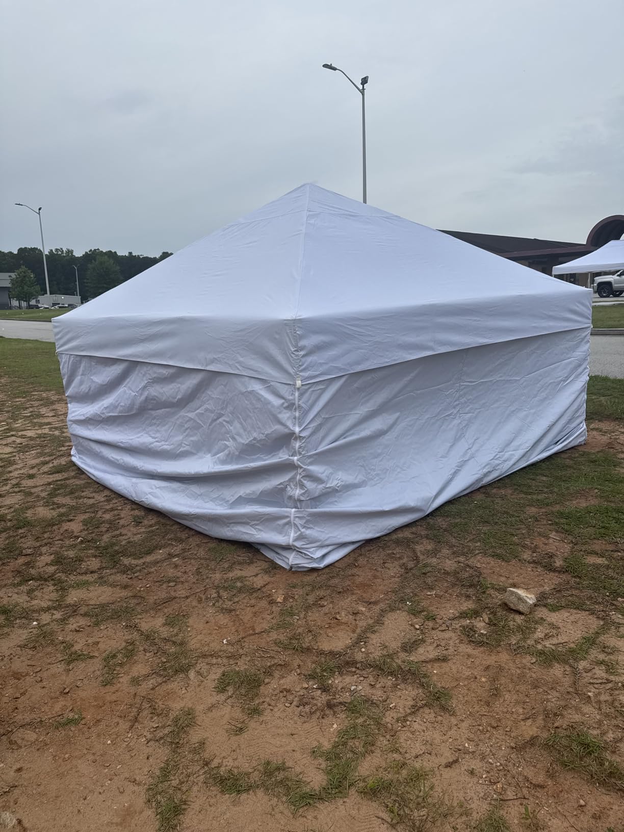 CROWN SHADES 10x20 Commercial Pop Up Canopy Tent with Sidewalls, Gray | 400D Fabric, Heavy Duty Full Cross Framework, Tall Center, Convenient Wheel Bag, 4 Height Adjustment customer photo 2