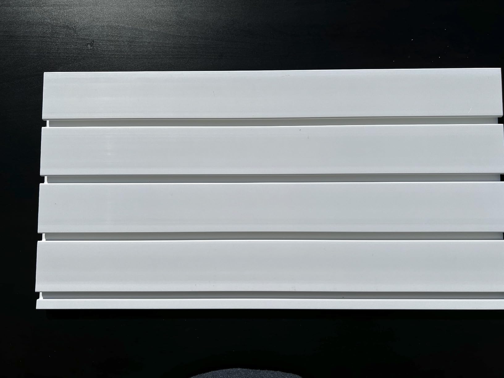 RELIANCER PVC Slat Wall Panels,4ft by 8ft (32 sqft) Garage Wall Organizer Storage System,Interlocking Slatwall Paneling Sheets,Workshop Slatwall Shelves Tools Organization,Wall Mounted Storage Rack customer photo 2