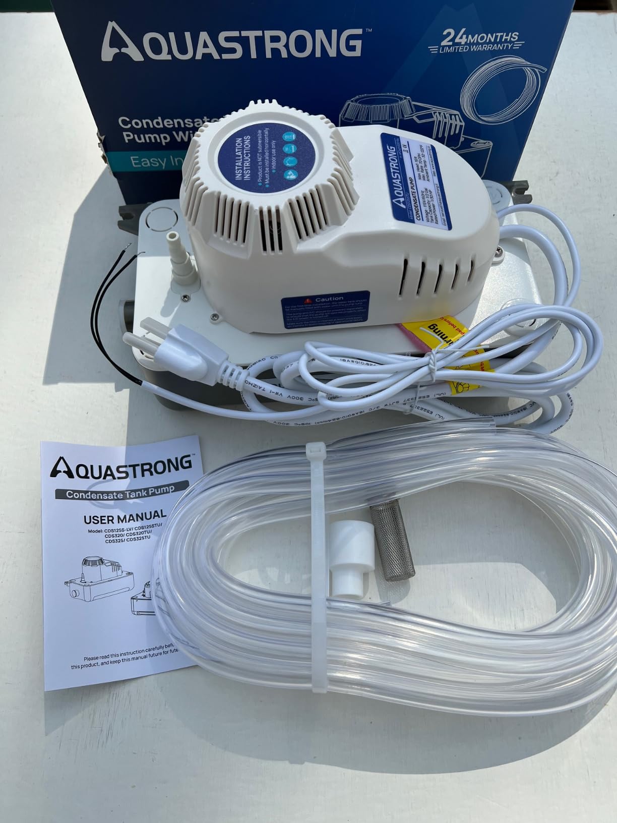 Aquastrong 115V 70GPH HVAC Condensate Pump, AC Condensate Remove Pump with Automatic Safety Switch & & 19.7ft Tubing for Air Conditioner, Furnace, Dehumidifier,Ice Maker,3.3' Power Cord, Gray customer photo 2
