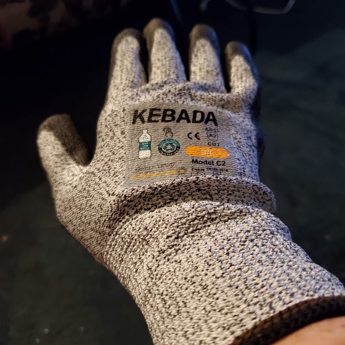 Kebada C2 Cut Resistant Gloves, ANSI A2, PU Coated, Touchscreen, 3 Pairs customer photo 1