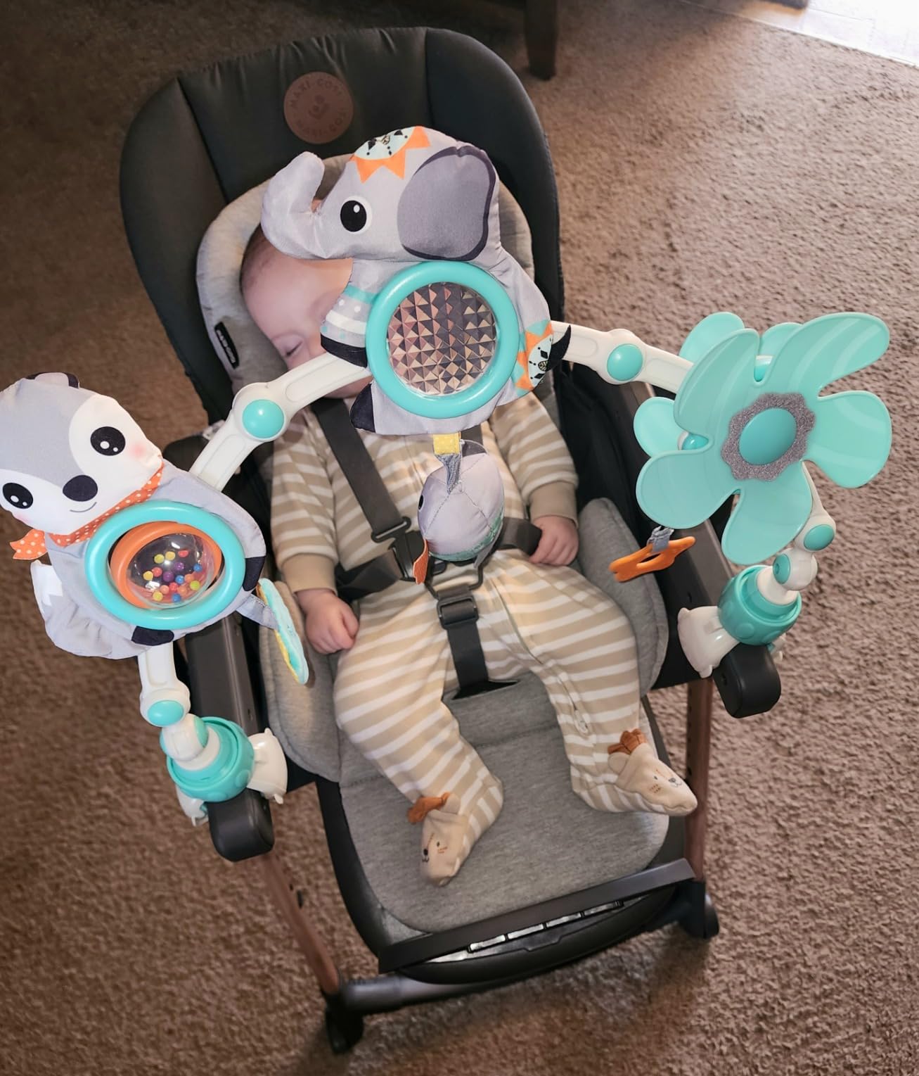 Maxi-Cosi Minla 6-in-1 High Chair for Babies & Toddlers, Portable Foldable Highchair, EcoCare Fabric, 9 Heights, 5 Reclines, 4 Tray Positions, Classic Oat customer photo 1