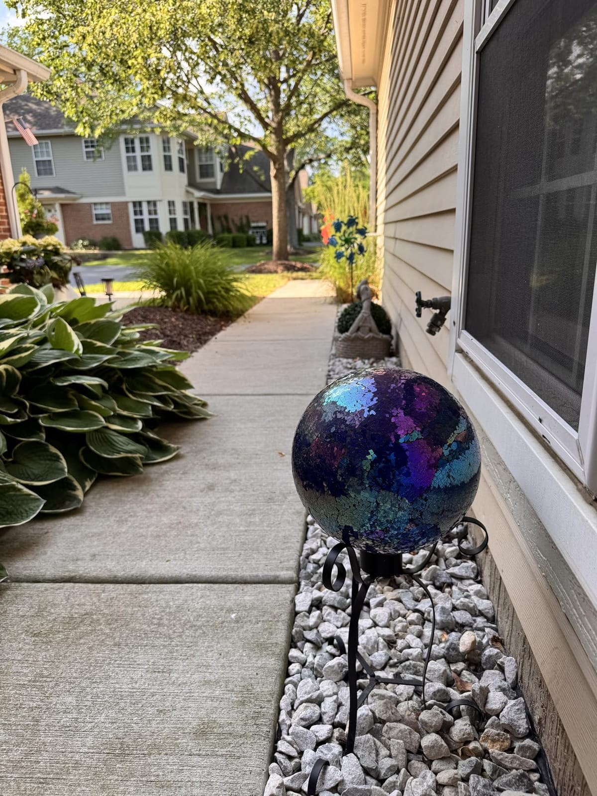 VCUTEKA Gazing Ball, Glass Mosaic Gazing Balls for Garden Decor, 10
