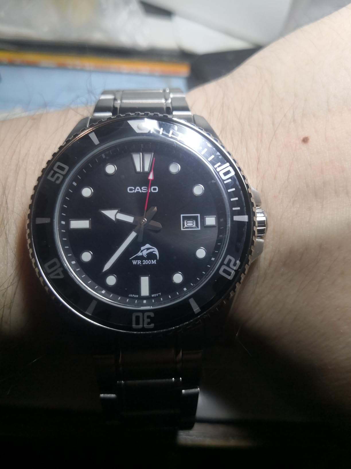 Casio Classic Diver Stainless Steel Watch Date Indicator MDV-106DD-1A1VCF, Black/Silver customer photo 2