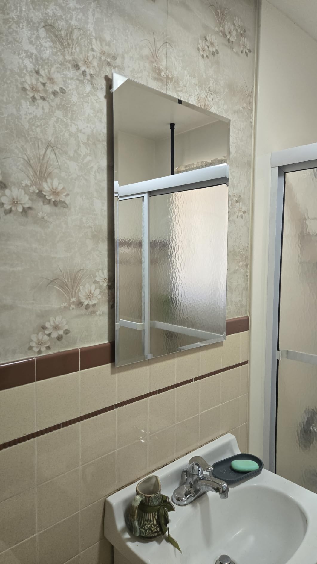 IDYLLOR Plastic Medicine Mirror Cabinet for Bathroom 16 x 20 inch, Surface and Recessed Mount customer photo 2