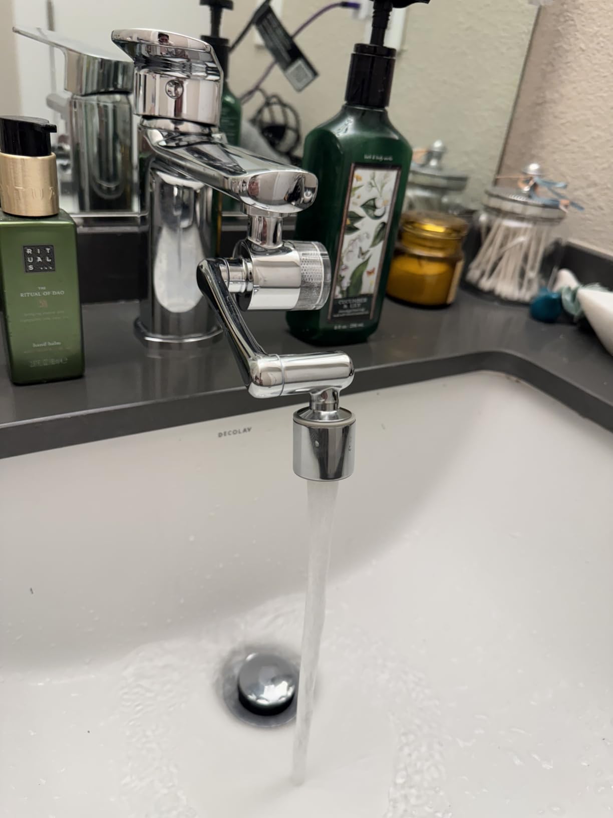 Frizzlife Water Filter for Sink Faucet Extender, NSF/ANSI 372, 9pcs Filter Reduce 99% Chlorine, 1080° Rotating Brass Swivel Aerator, 2 Modes Spray Faucet Filter for Skin Kitchen Bathroom Sink, FF1080 customer photo 1