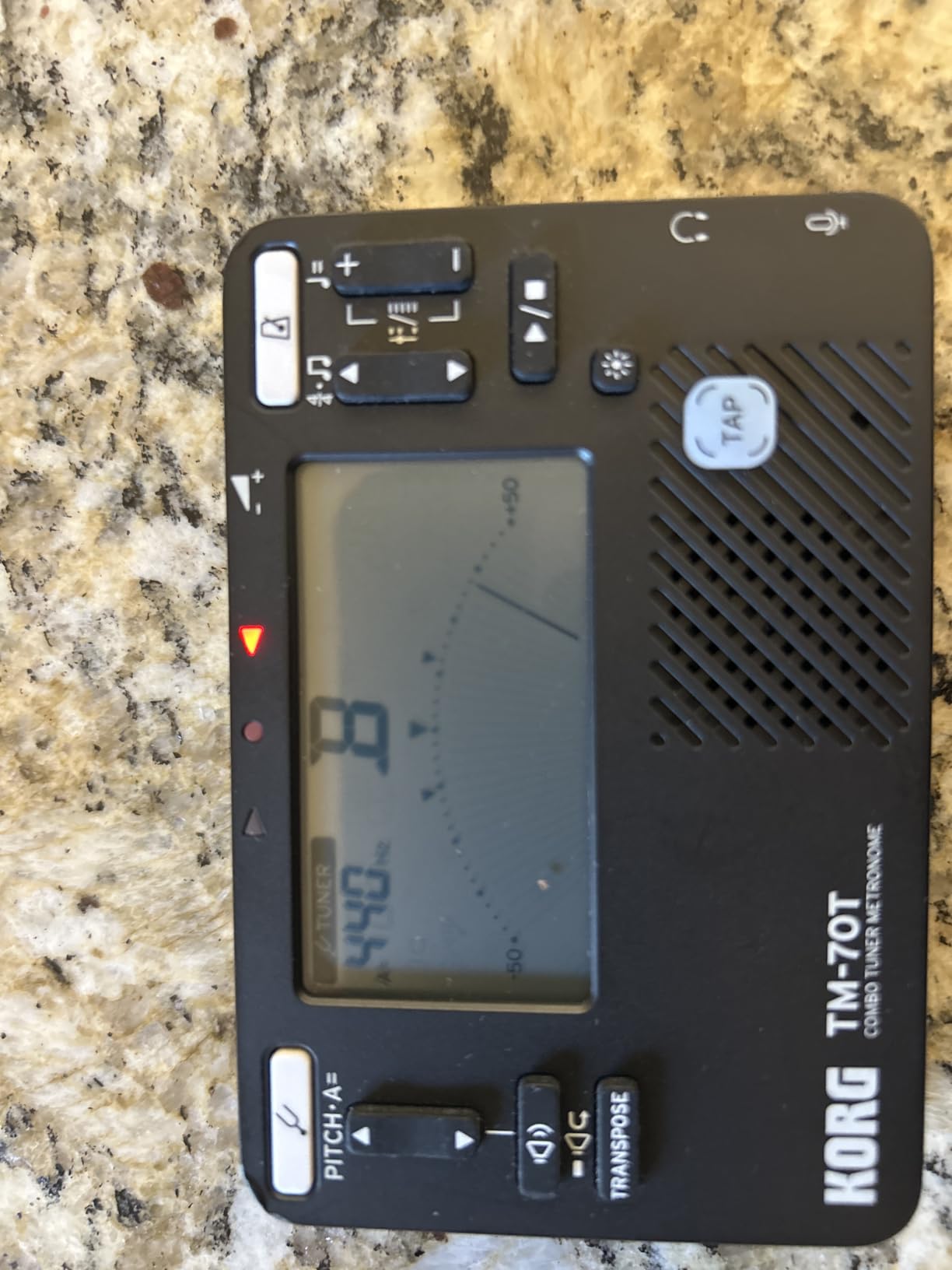 Korg TM-70T Tuner & Metronome w/Sound Out, Transpose & Chromatic - Black customer photo 2