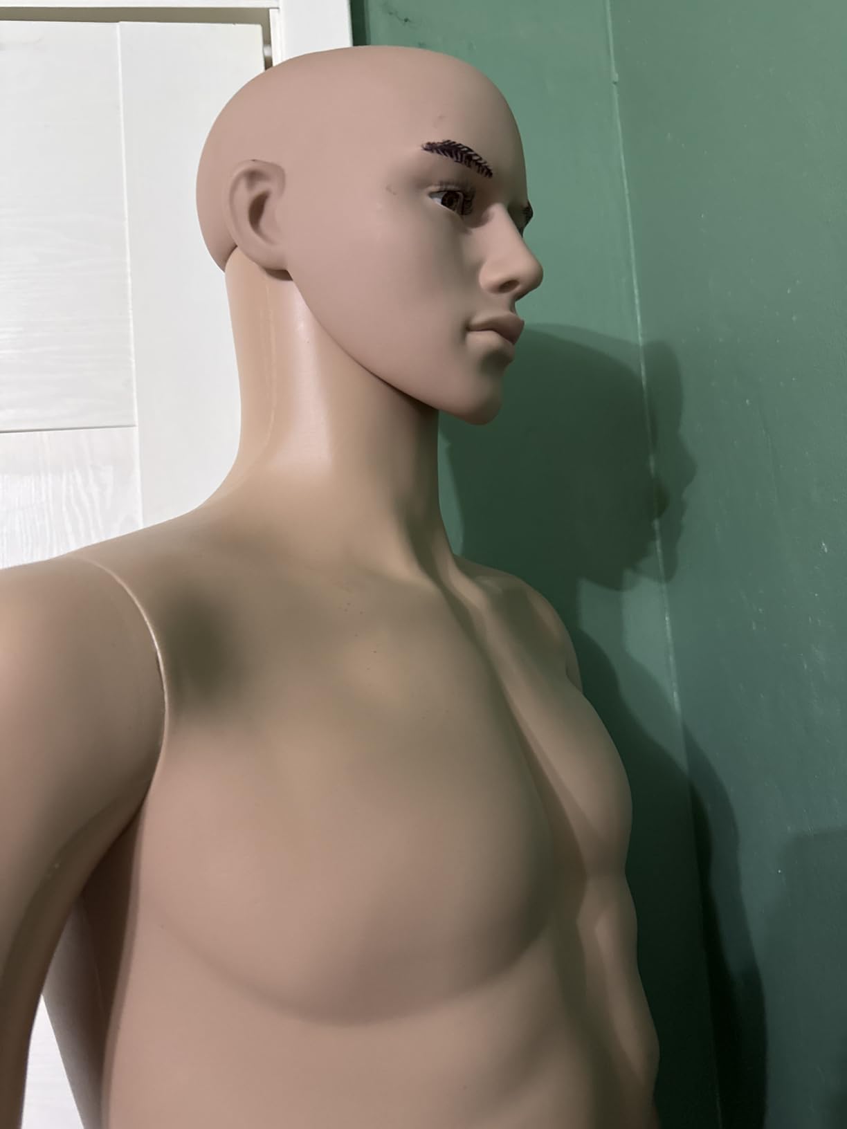 Male Mannequin Full Body Dress Form Model Stand, Adjustable Mannequins 73 Inch Detachable Torso for Retail Clothing Shops, Poseable Manikin Body Display Metal Base Connector, White customer photo 1