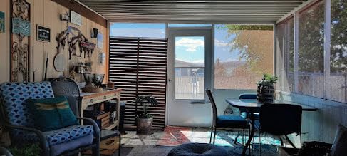 Metal Privacy Screen Outdoor 72 inch H x 47 inch W, Freestanding Decorative Privacy Screen for Balcony Yard and Garden, Privacy Fence-Black and Louvered customer photo 1