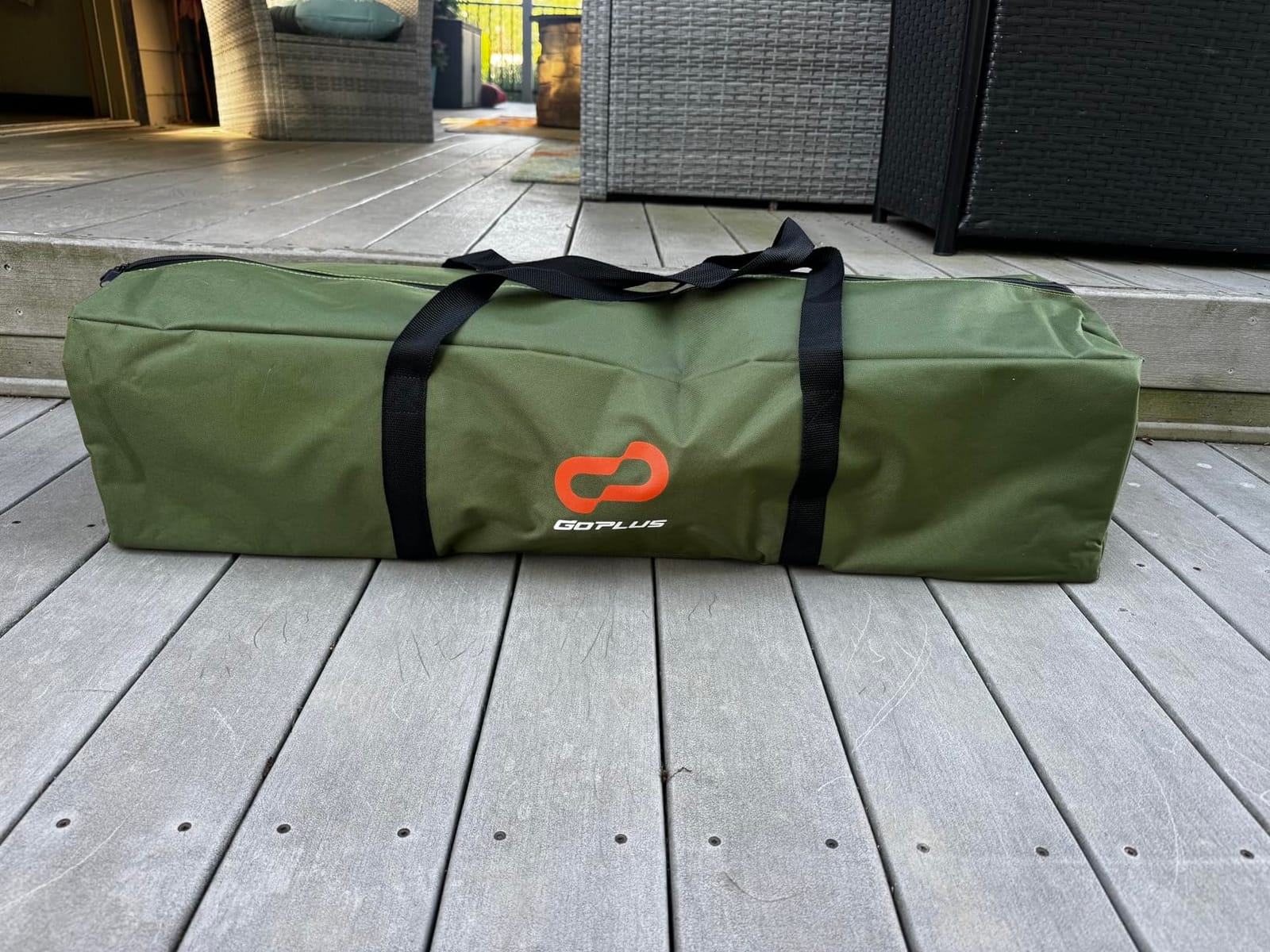 GYMAX Tent Cot, 5-in-1 Folding Camping Cot with Mattress & Pillows, Sleeping Bags, Sunshade, Camping Tent Elevated with Carrying Bag for Outdoor Hiking, Fishing, Picnic (2-Person) customer photo 1