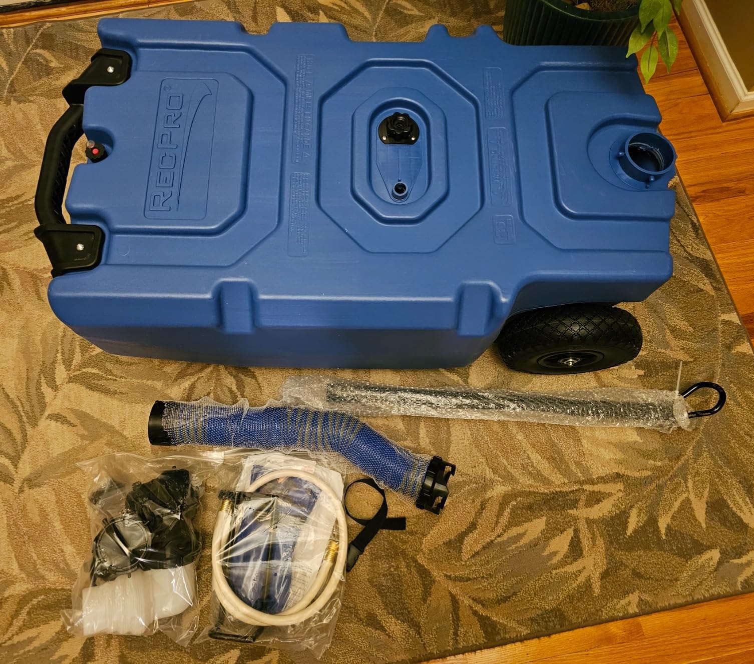 RecPro RV Portable Waste Tank | 36 Gallon | Blue | No-Flat Tires customer photo 1