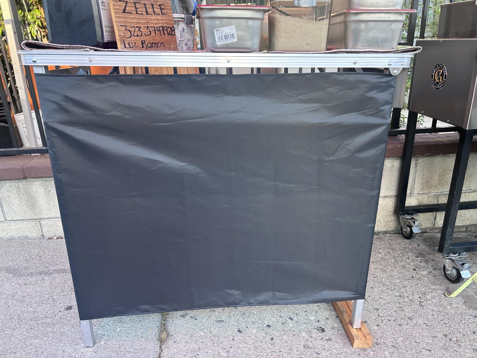 VEVOR Folding Portable Bar Table, Tradeshow Podium Table for Indoor, Outdoor, Party, Picnic, Exhibition, Includes Carrying Case, Storage Shelf and Black Skirt, 38.39