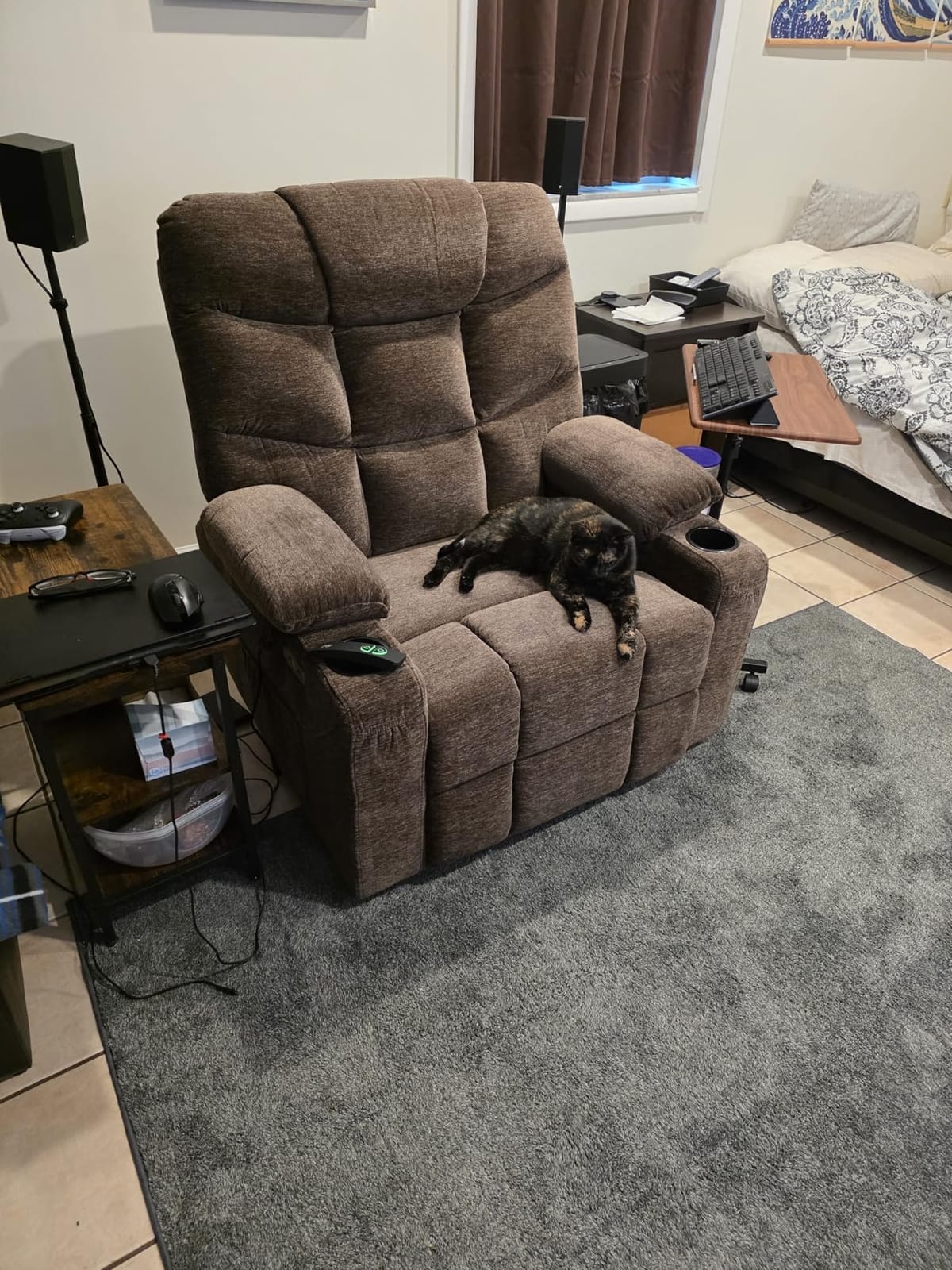 MCombo Power Lift Recliner Elderly, Fabric R7289 (Dark Gray, Medium-Wide) customer photo 1