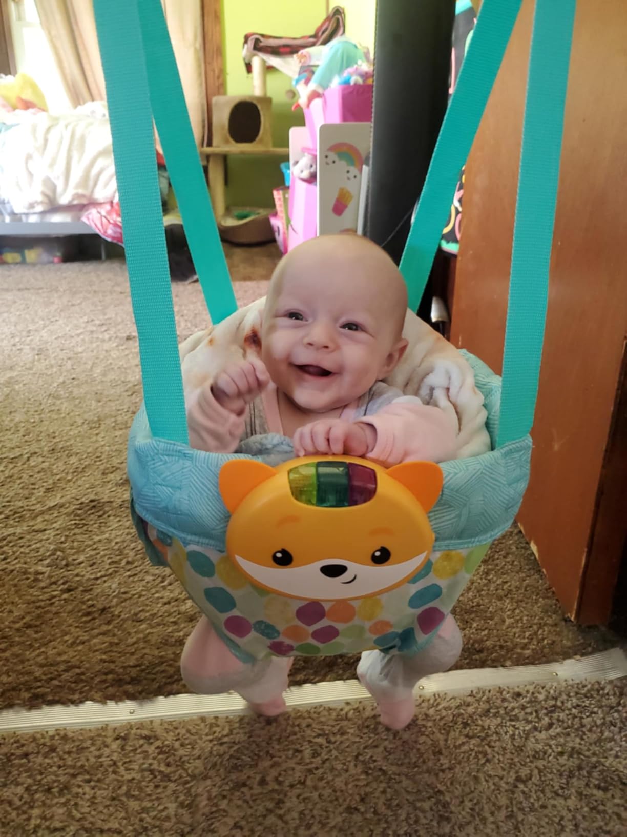 Infantino 2-in-1 Music & Lights Fox Doorway Jumper, 4+ Months customer photo 2