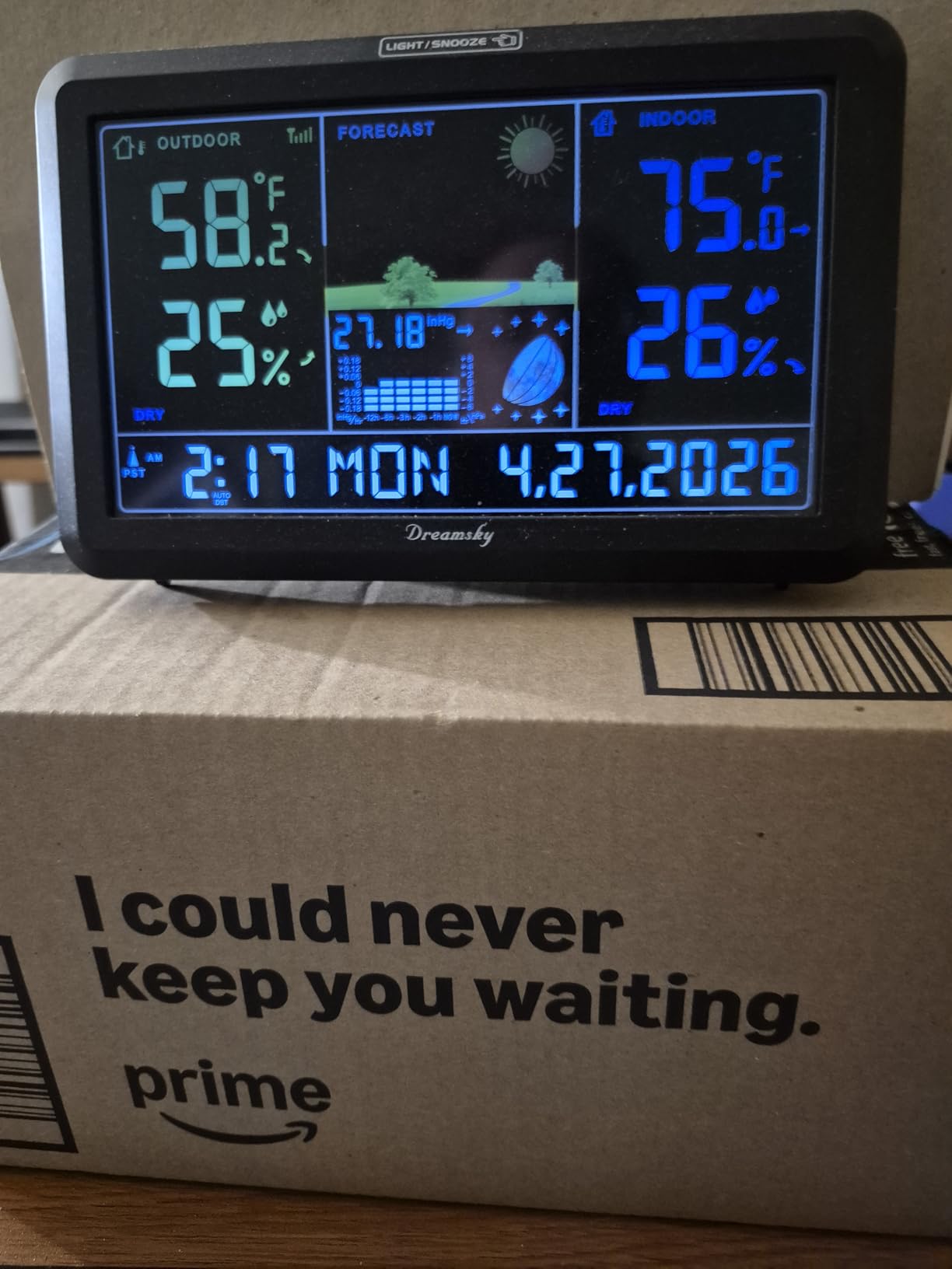 DreamSky Weather Station Indoor Outdoor Thermometer Wireless, Atomic Clock customer photo 1