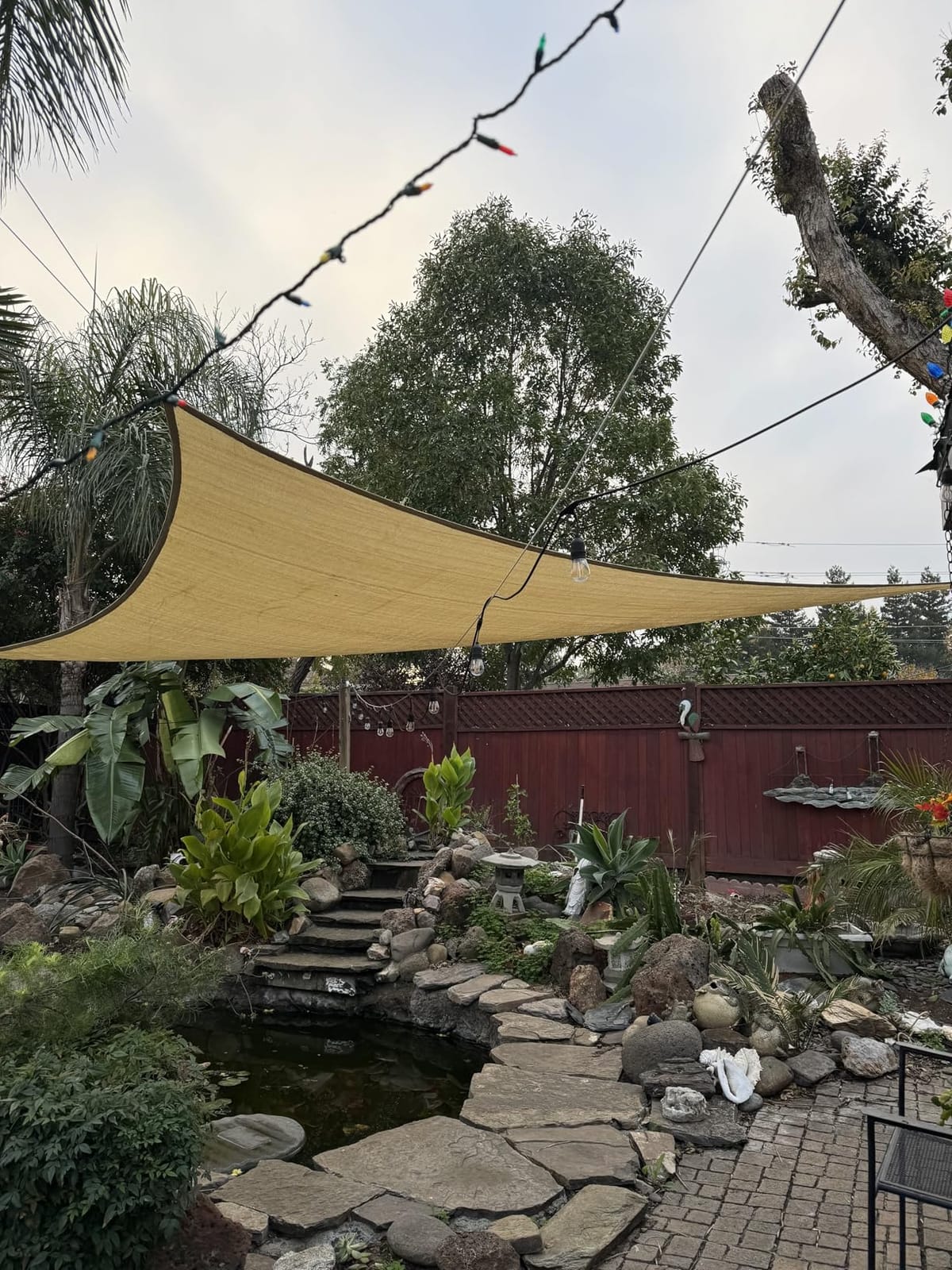 Colourtree 16' x 16' x 22' Beige Sun Shade Sail Right Triangle Canopy - UV Block UPF50, Water Permeable, Heavy Duty Awning for Patio, Garden, Outdoor, Backyard, Yard (We Make Custom Size) customer photo 2