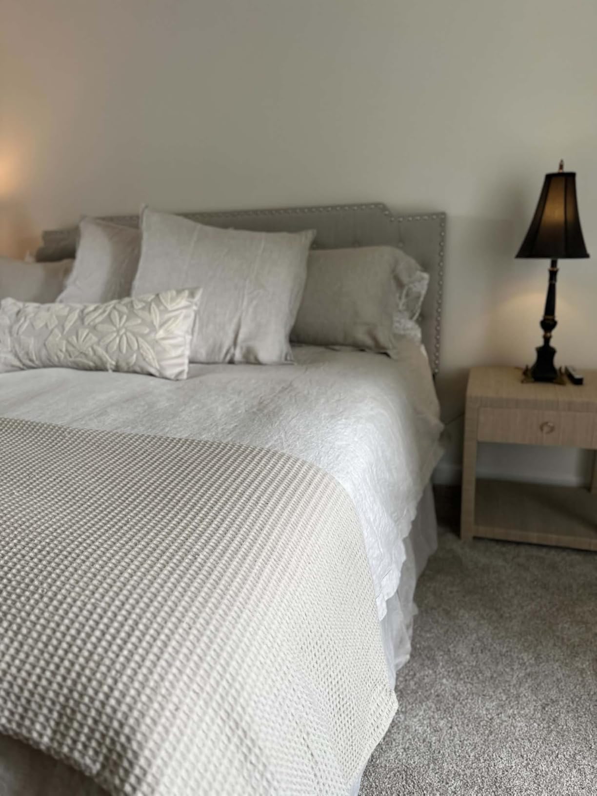 RUVANTI 100% Cotton Percale Sheets, King Size, Bright White customer photo 2
