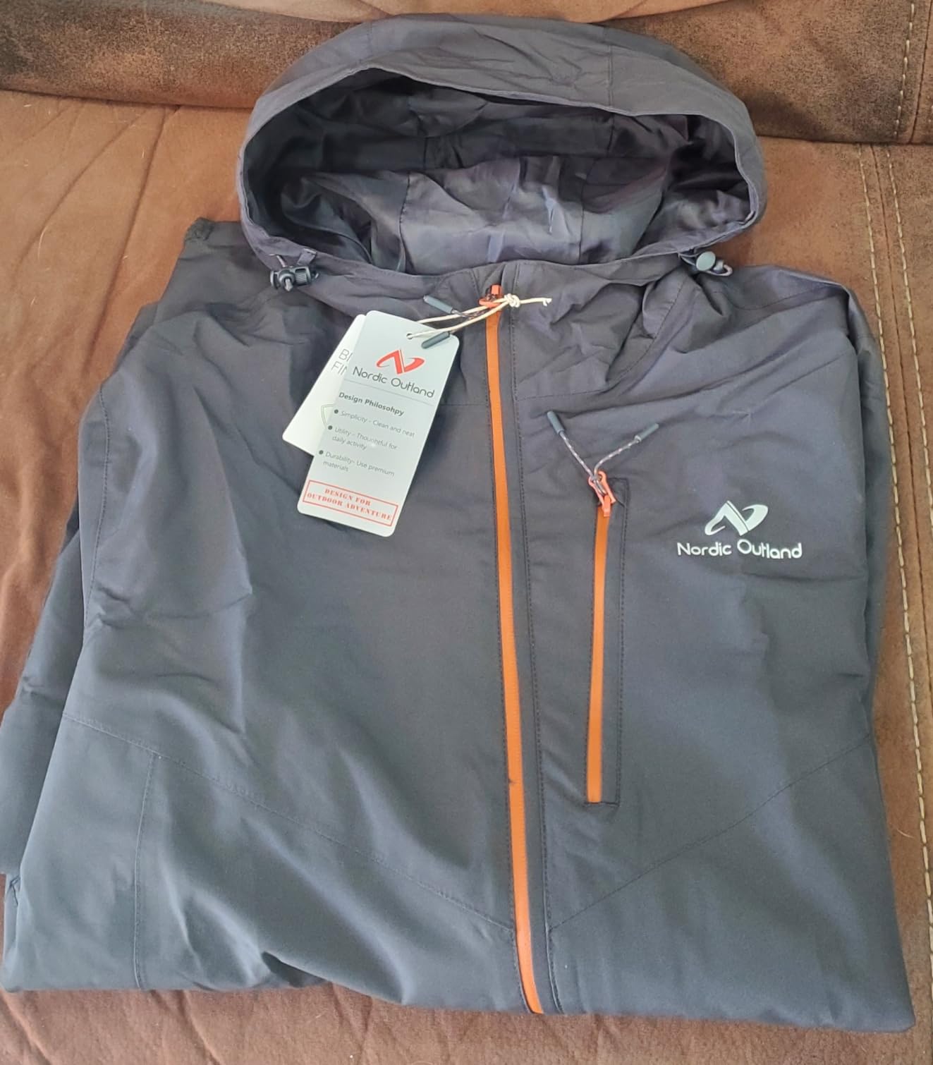 NORDIC OUTLAND Mens Lightweight Hooded Waterproof Rain Jacket Breathable Raincoat Shell for Outdoor Mountain Hiking customer photo 2