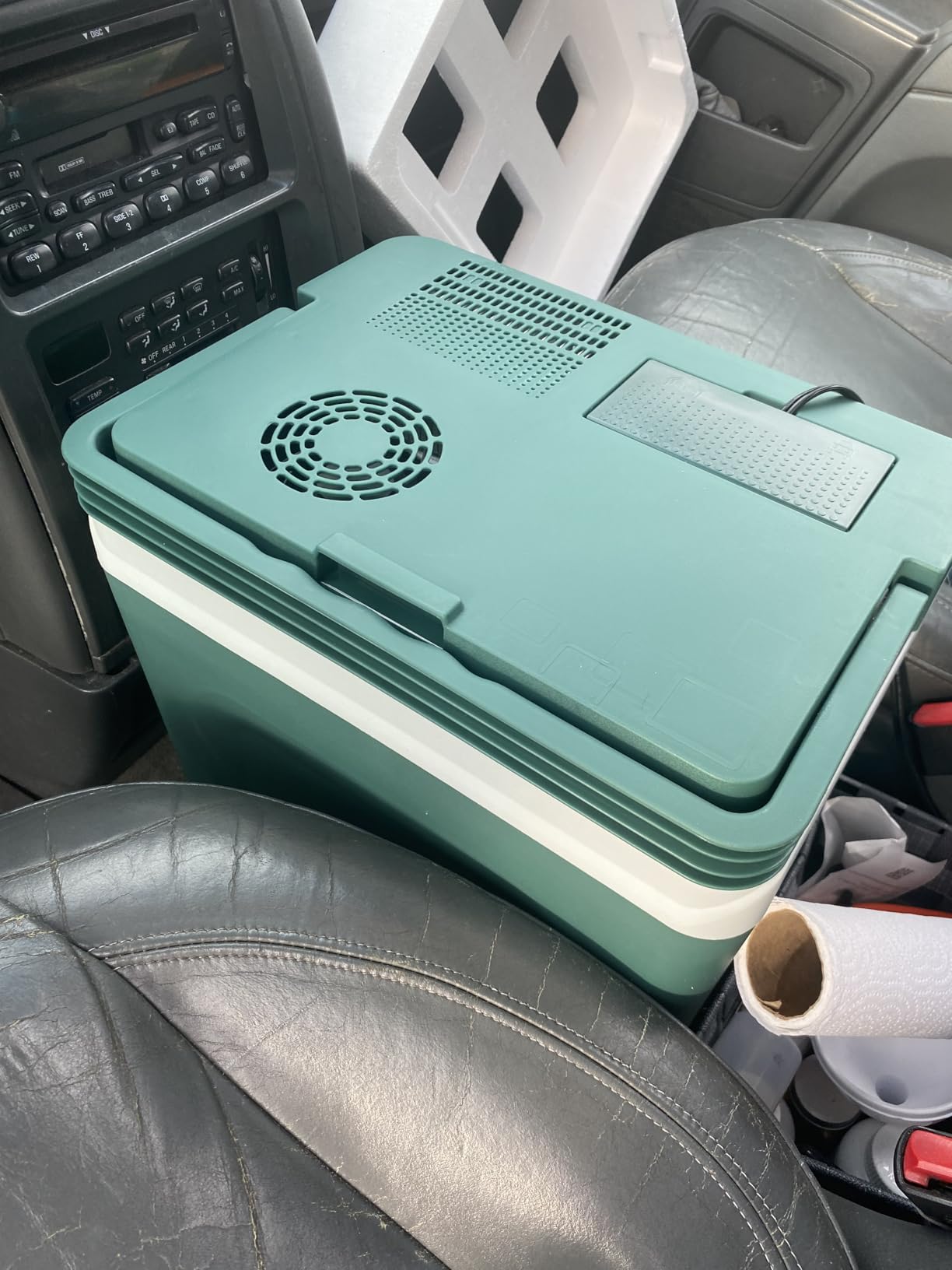 Electric Cooler & Warmer with Handle 26.5 Quart/25L Portable Thermoelectric Fridge for Vehicles & Trucks with 110V AC & 12V DC, 12V Car Cooler for Camping, Travel Army Green customer photo 1