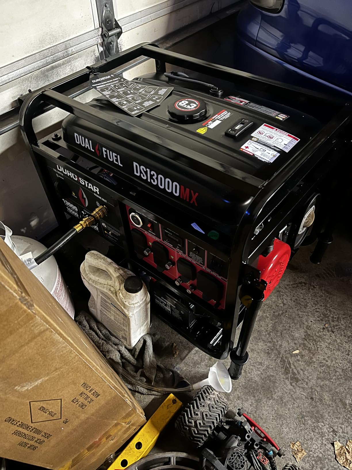 DuroStar DS13000MX 13,000-Watt 500cc Dual Fuel Portable Generator - Gas and Propane, Remote Electric Start, Whole Home Power Backup, Transfer Switch Ready, RV & Emergency Ready customer photo 2