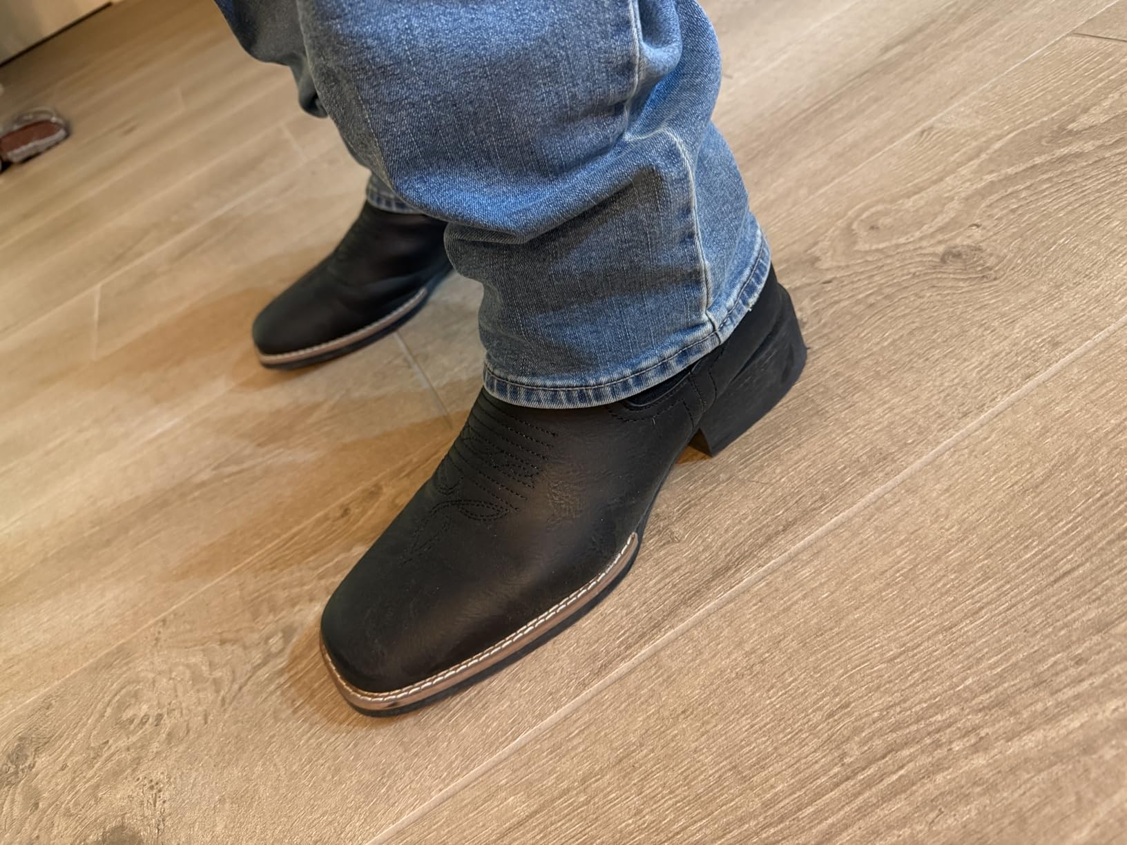 Choiran Western Cowboy Boots for Men - Mens Square Toe Chelsea Boots Ankle Cowboy Boots for Men Casual Retro Stylish Boots customer photo 1