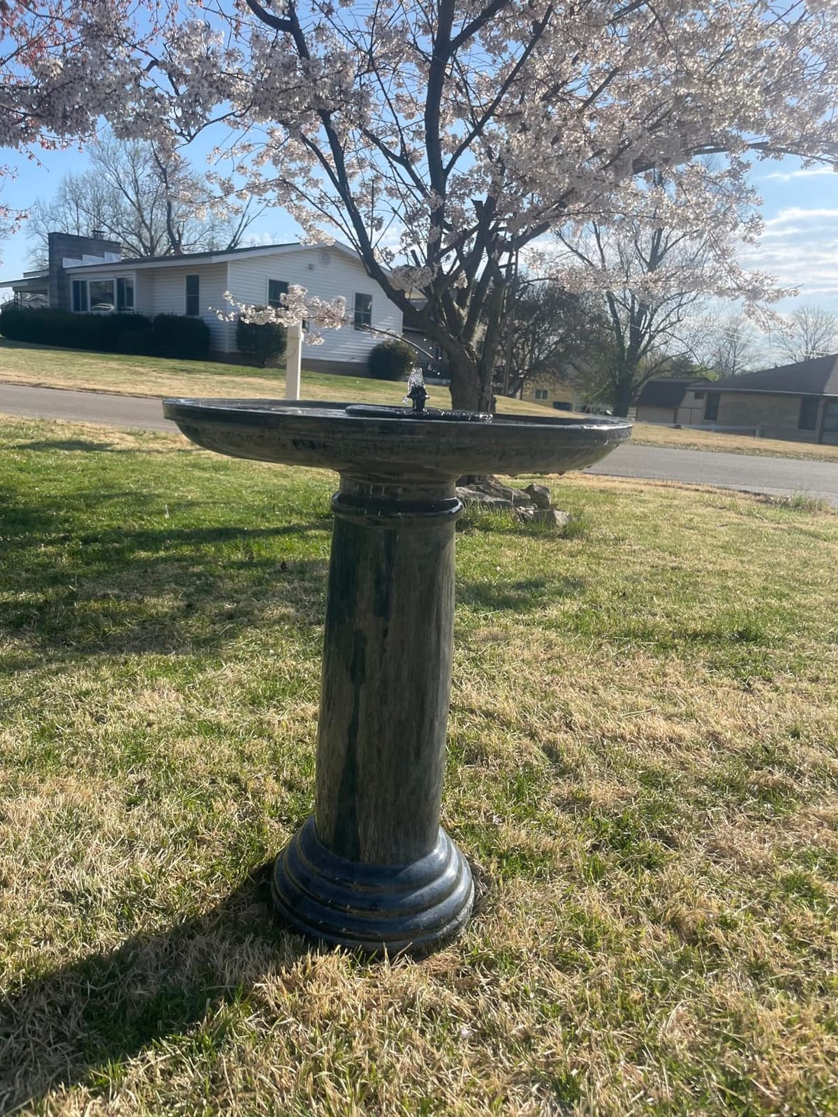 Sunnydaze Toulon Outdoor Ceramic Birdbath, 24.5