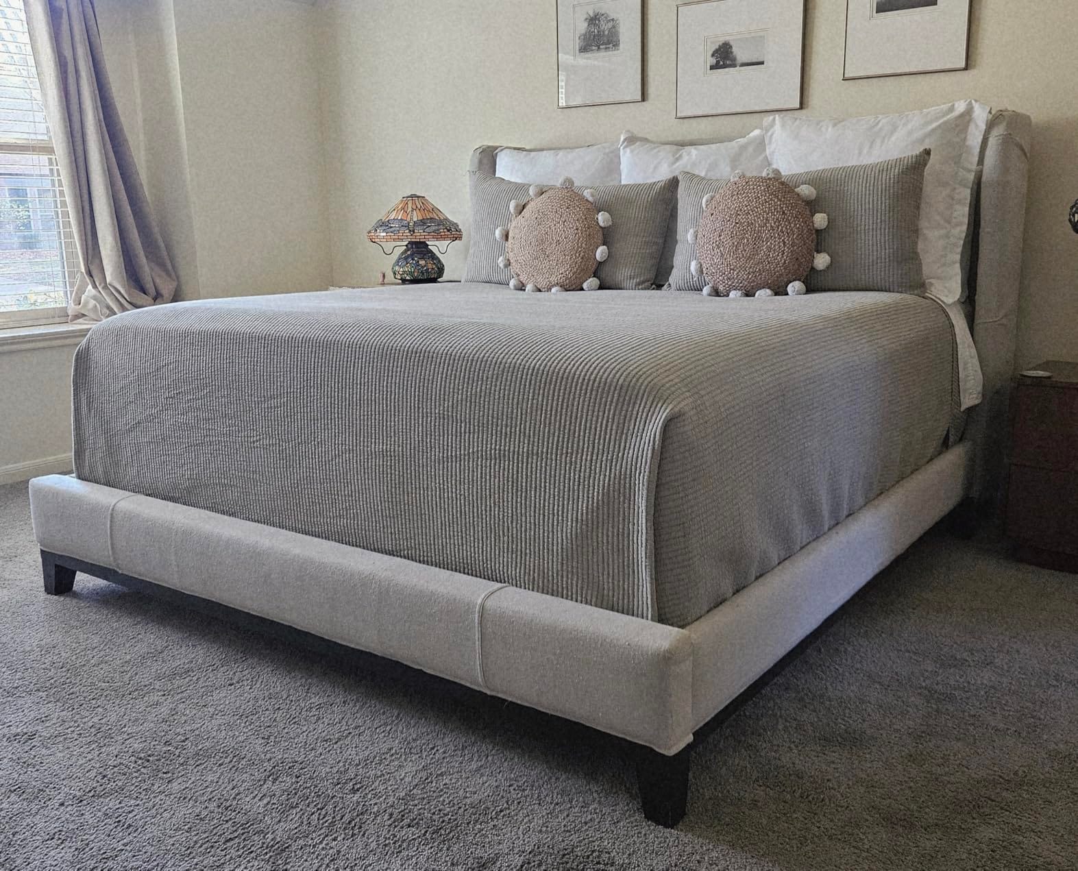 EVERGRACEHOME Cotton Ribbed Matelassé Coverlet Set, Queen Size, Ivory White | Soft Lightweight Bedspread, 3 Pieces, Breathable Cozy Oversized Quilted Bedding Set for All Seasons, with 2 Pillow Shams customer photo 2