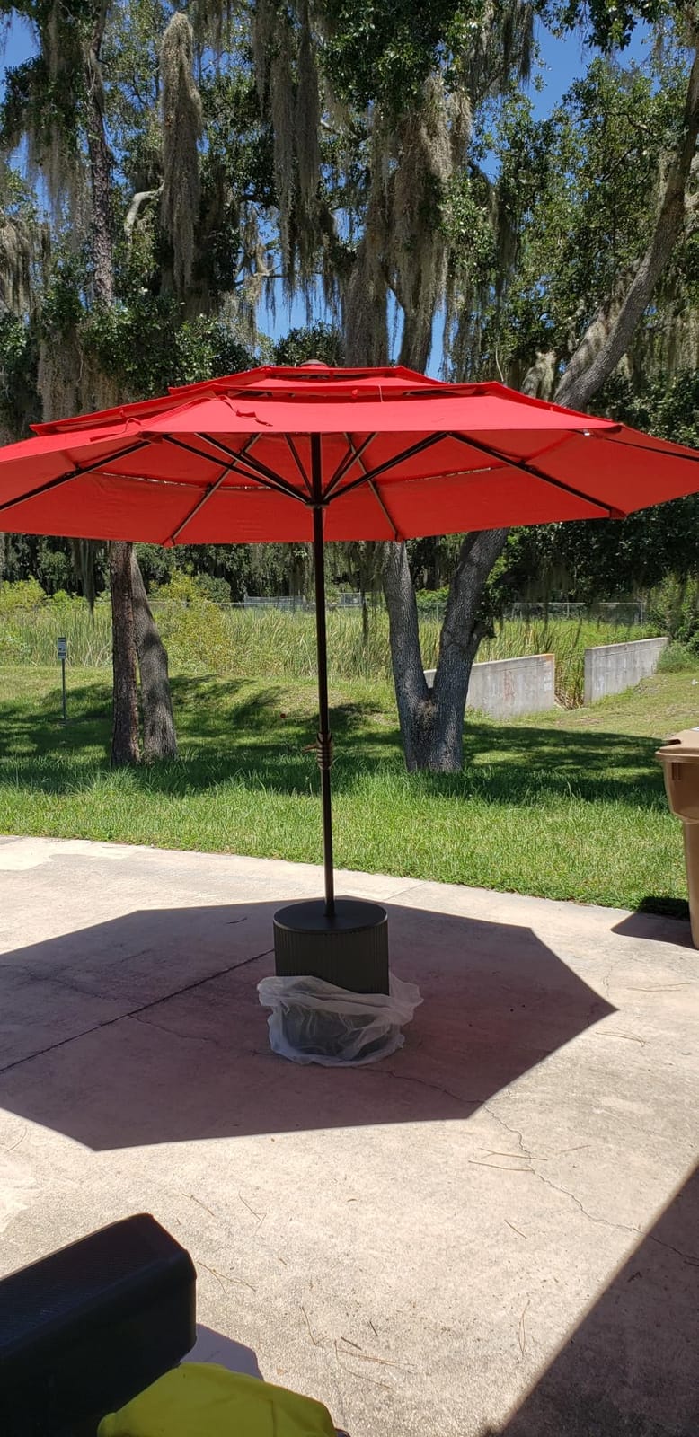 Veradek Umbrella Side Table - Outdoor Patio Table with Umbrella Hole | Durable Plastic-Stone Composite, Easy Assembly customer photo 1
