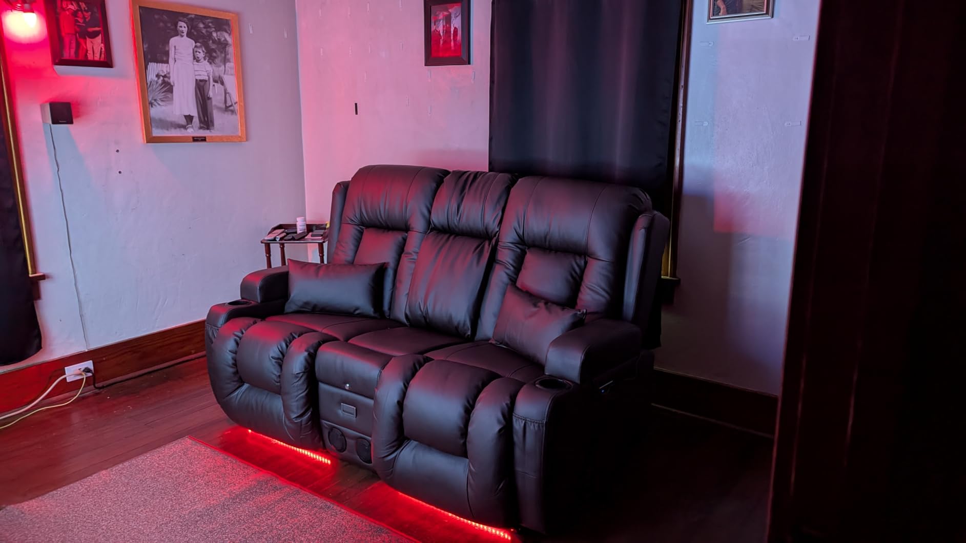 TUNYI Power Loveseat Recliner Sofa with Massage & Heat customer photo 1