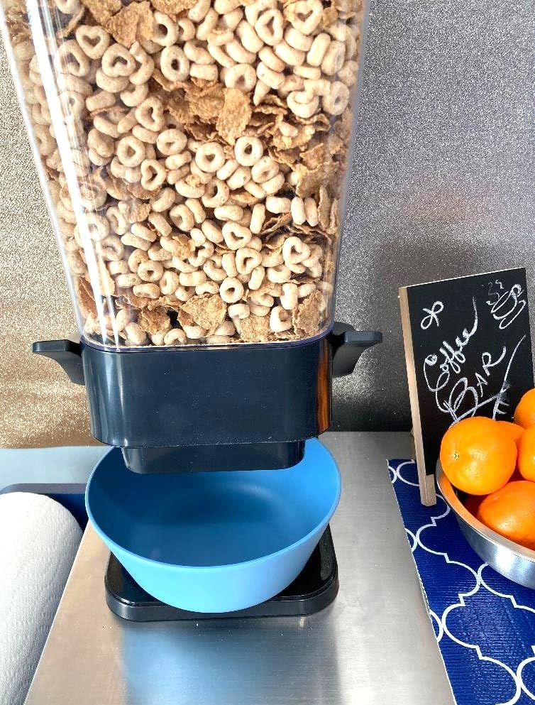 Cereal Dispenser Countertop with Lids, 5L Organization and Storage Containers for Kitchen and pantry, Rice Dispenser for food, Cereal, Beans, Nuts, Snack,Oatmeal, Dog Food, Bird Seed, Black, 3Pc customer photo 2