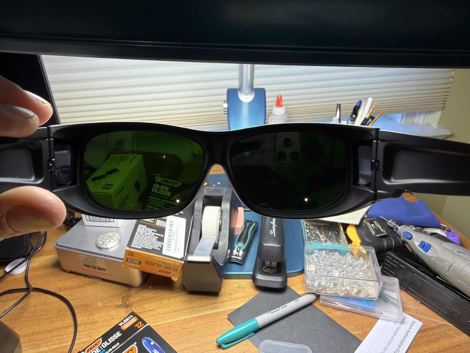 antools IR 5.0 Welding Glasses, Wrap-around Welding Goggles, Anti-scratch Welding Lens, UV Protection, Meet ANSI/ISEA, OSHA, Black customer photo 1