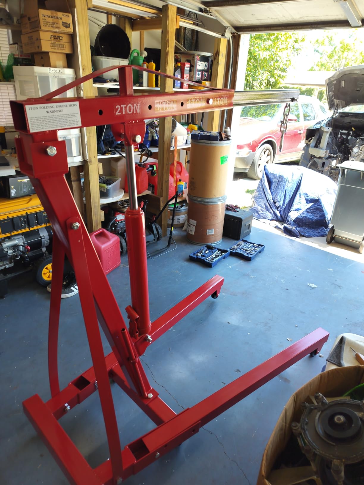2 Ton Engine Hoist Foldable Cherry Picker, Heavy Duty Engine Lift Hoist customer photo 2