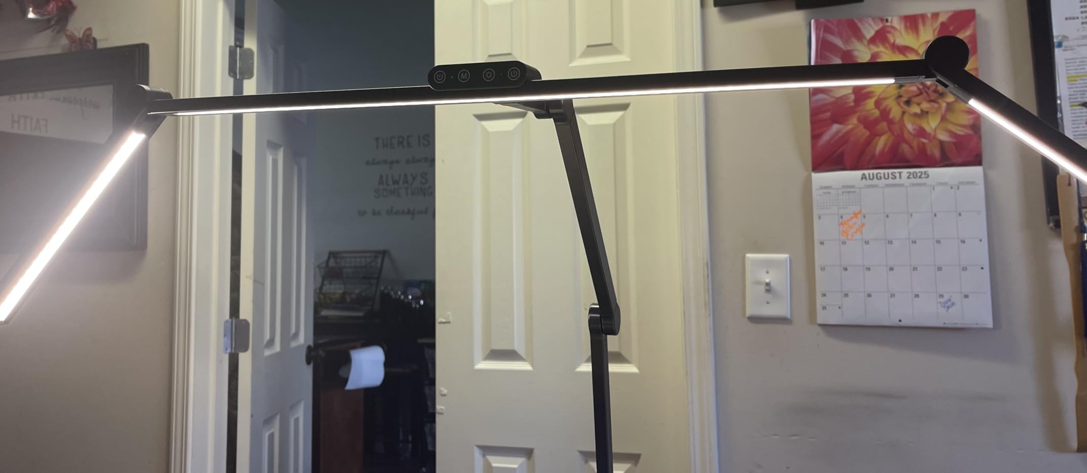 3000 Lumen Ultra Bright Architect Desk Lamp with Clamp, 36W Tall Overhead Led Desk Light for Home Office, 47Inch Long Dimmable Computer Monitor Light Bar with Remote for Table Desktop Drafting customer photo 2