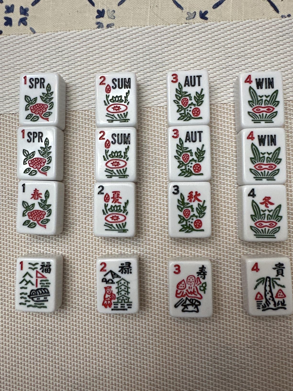 Jongyance American Mahjong Set with Blue Carrying Bag, 166 White Tiles, 4 All-in-One Rack/Pushers, Mahjong Tiles Set (Ma Jong, Mah-Jongg, Majiang) customer photo 2