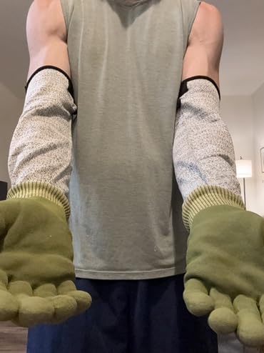 Schwer 2 Pairs A7 Cut Resistant Work Gloves, Touchscreen, CR3027, M customer photo 2