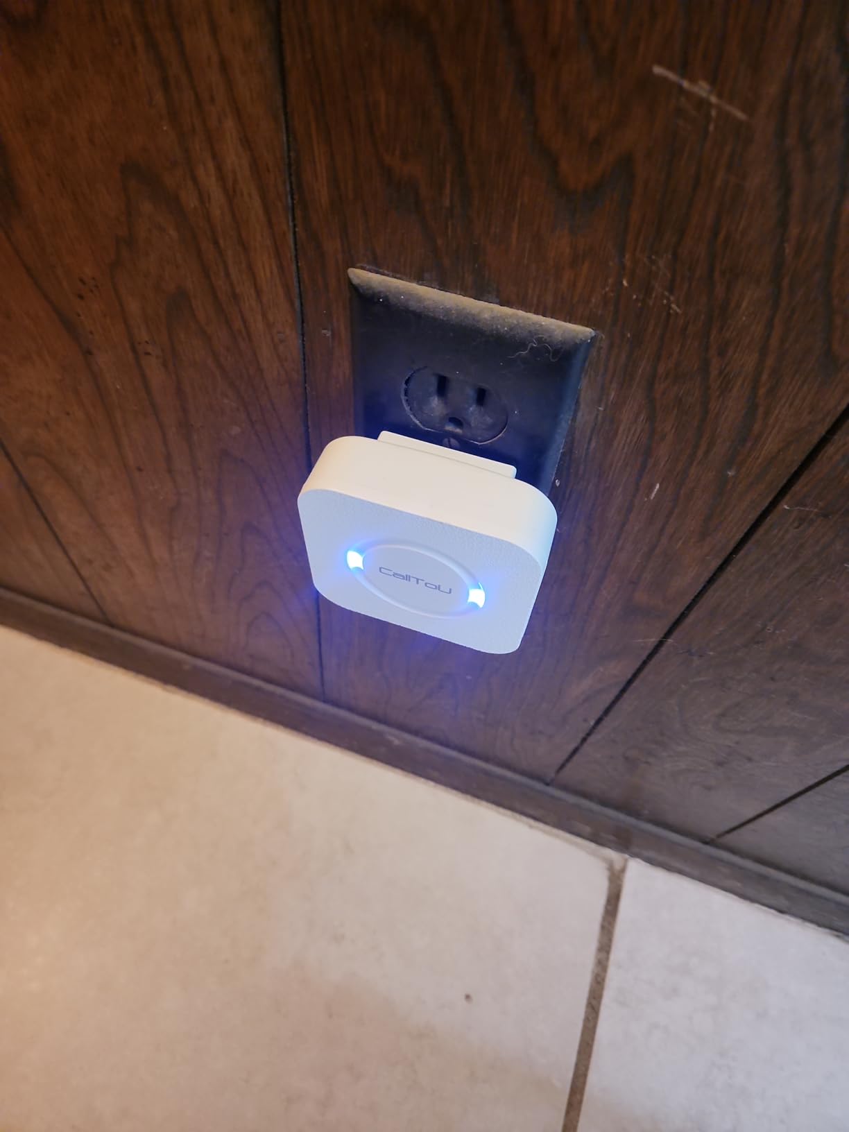 Bed Alarm for Elderly Care with 2 Motion Sensors and Plug-in Receiver, Caregiver Pager for Seniors, Bed Exit and Doorway Alert with Chime and Flashing Light, Hallway Motion Detector, No WiFi Needed customer photo 1