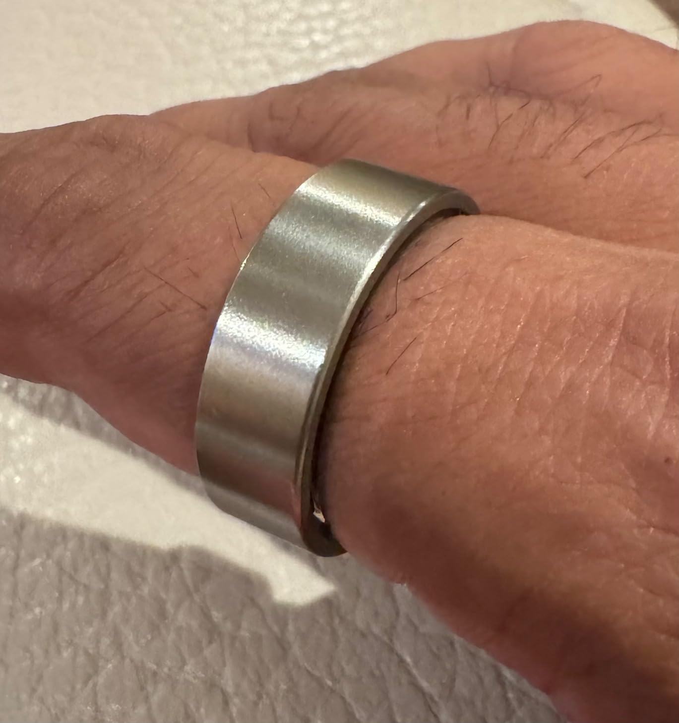 ULTRAHUMAN Ring AIR - No App Subscription - Smart Ring - Size First with Sizing Kit - Track Sleep, Movement & Recovery Score, Workouts, HR, HRV - Up to 6 Days Battery (Size 12), Raw Titanium customer photo 2