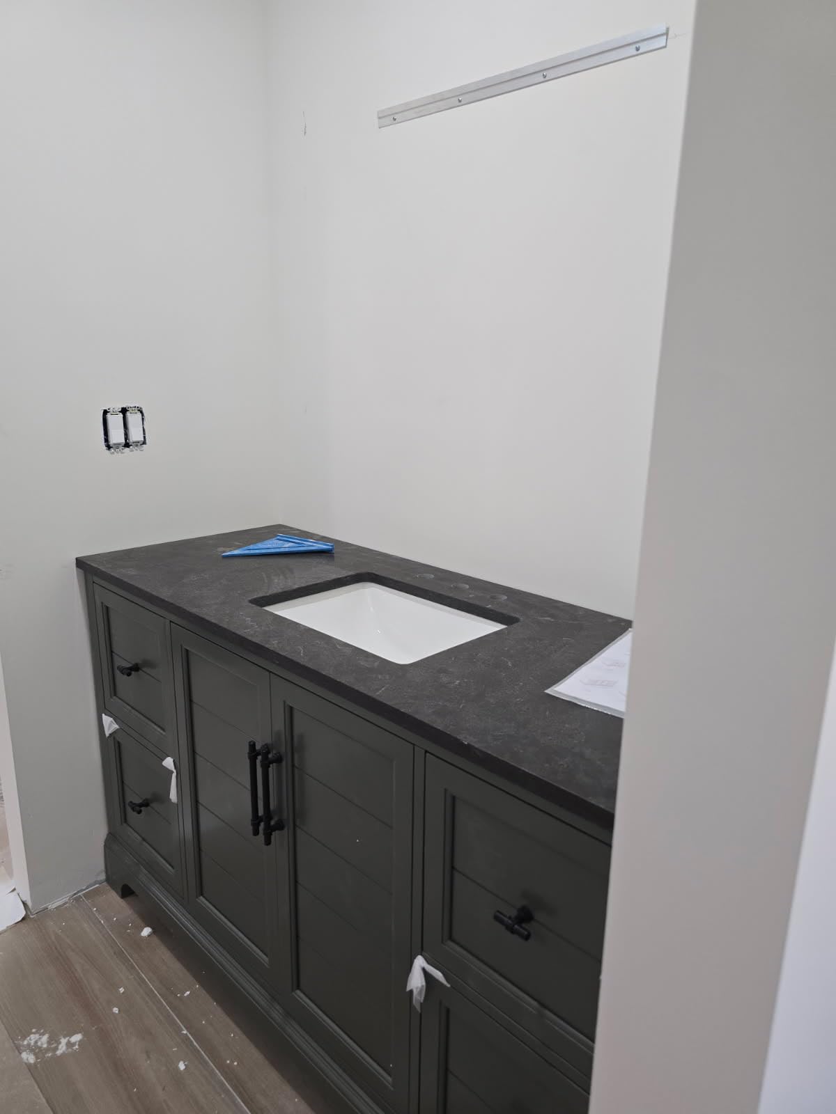 HOMEBEYOND 72 Inch Bathroom Vanity with Double Sink & Ceramic Top, Vanity Cabinet with Center Countertop Basin, Soft-Closing Doors, Backsplash, Sliver Grey customer photo 1