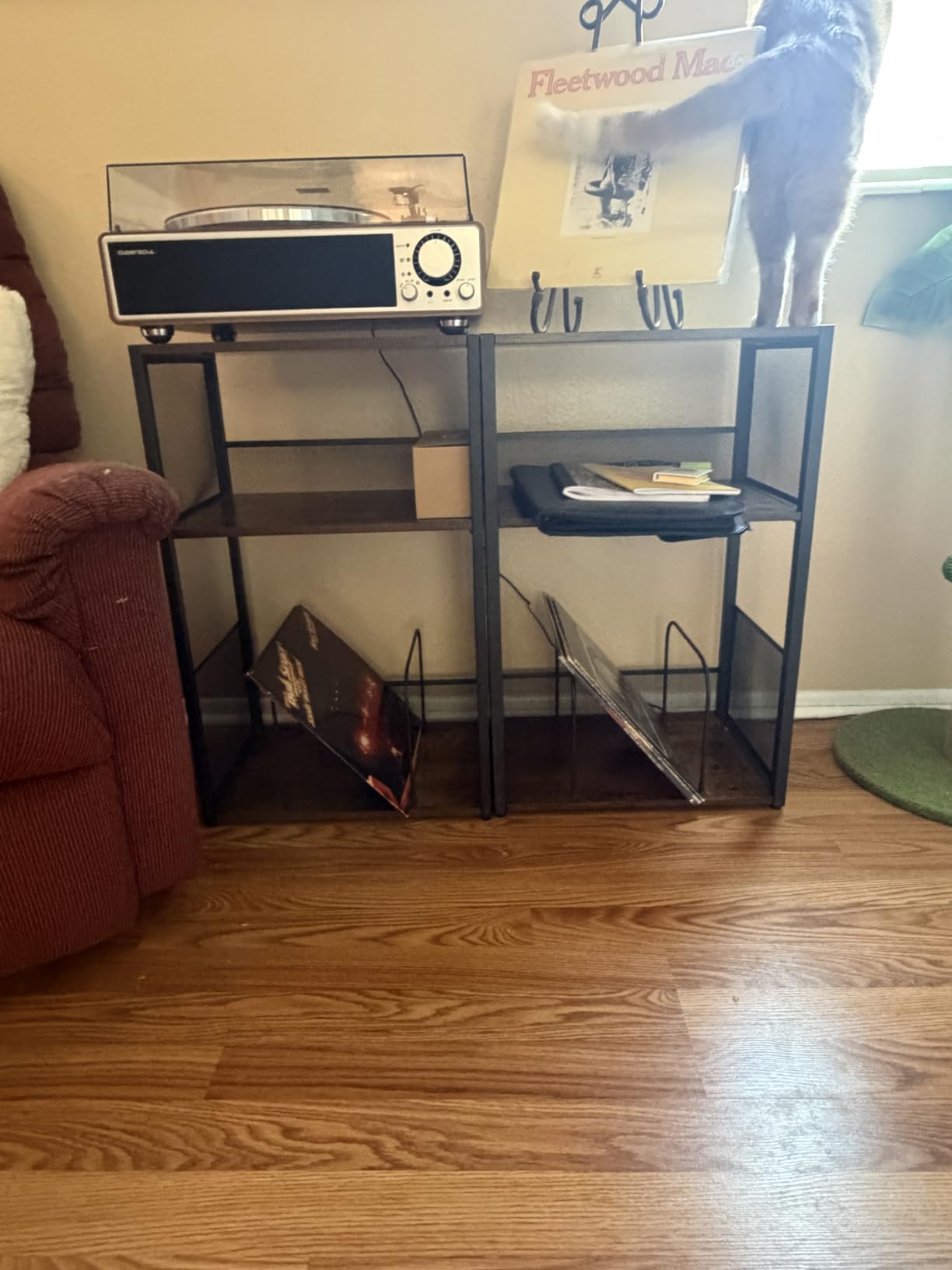 VASAGLE 3-Tier Record Player Stand, Vinyl Record Storage up to 100 Albums customer photo 2