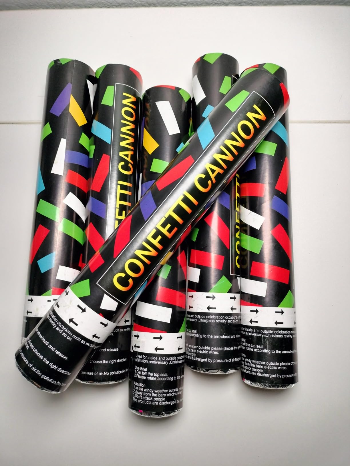 6 Pack 12 Inch Confetti Cannon Multicolor Confetti Popper Party Shooter for Wedding Birthday Graduation Celebration, These Pack of 6 Confetti cannon with Biodegradable Paper Launches 16 ft customer photo 2