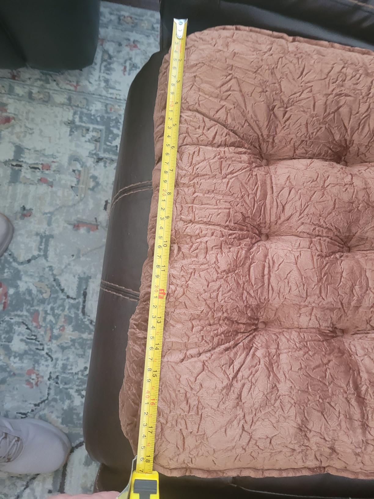1 MIDDLE ONE Floor Pillow Set of 2, Memory Foam Meditation Cushion, Floor Cushions for Adults Sitting, Large Square Seat Cushions for Yoga, Couch, Sofa, Kids, Living Room, 20x20 Inch (Brown) customer photo 1