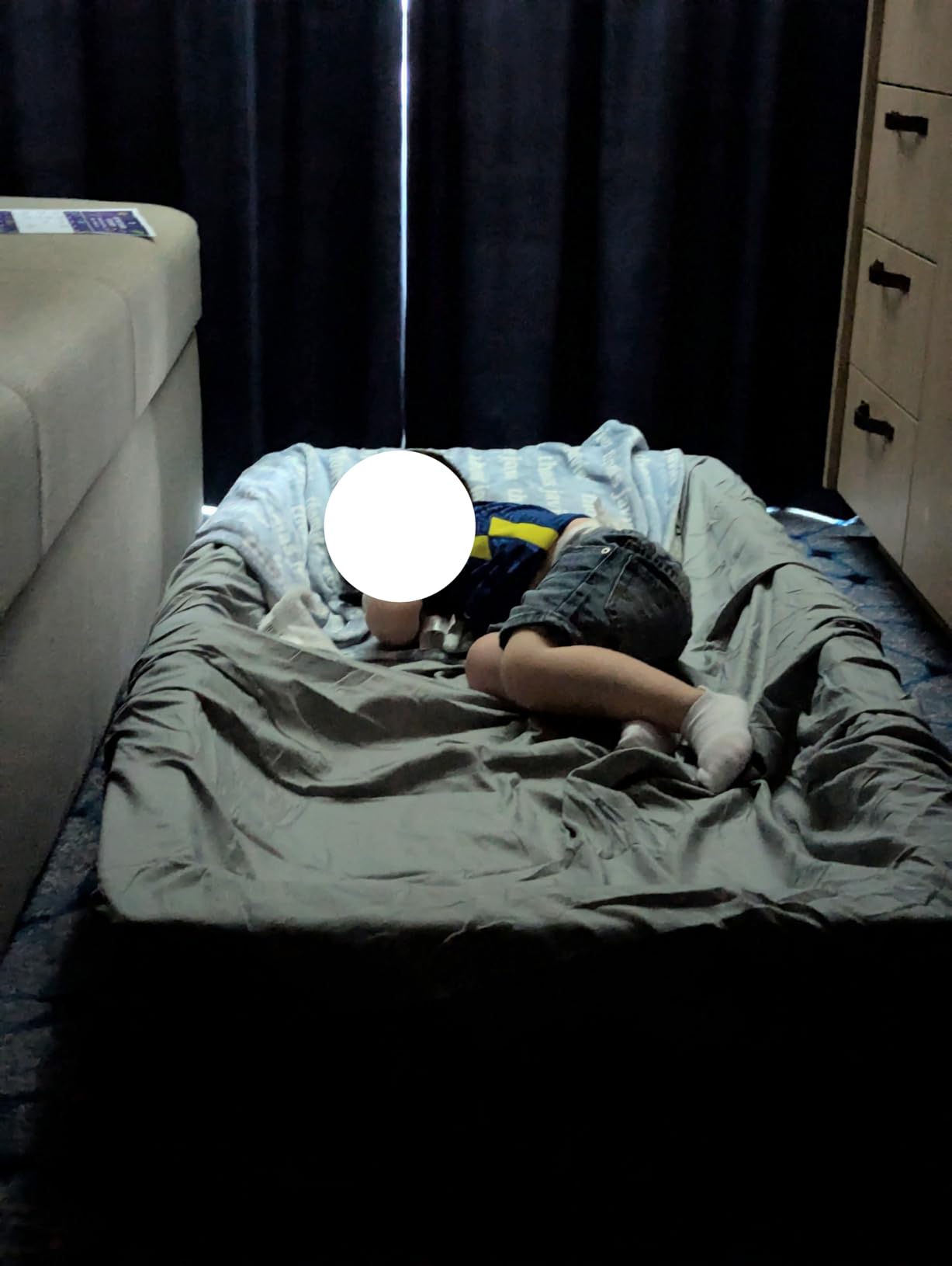 Umoving Portable Toddler Travel Bed - Foldable Soft Foam Floor Crib, Gery customer photo 2