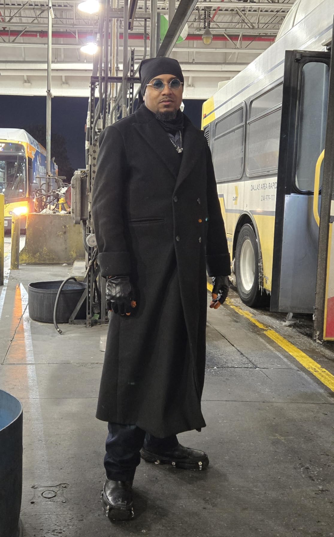 Runcati Mens Full Length Long Trench Coat Double Breasted Classic Overcoat customer photo 2